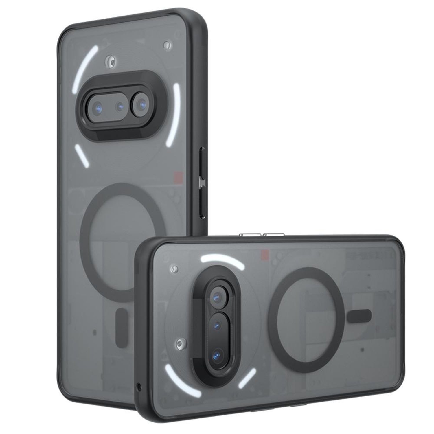 Wigento Handyhülle Für Nothing Phone 3a Armor MagSafe TPU + PC Schutz Hülle Case Schwarz, Stilvoll, MagSafe, präzise Passform