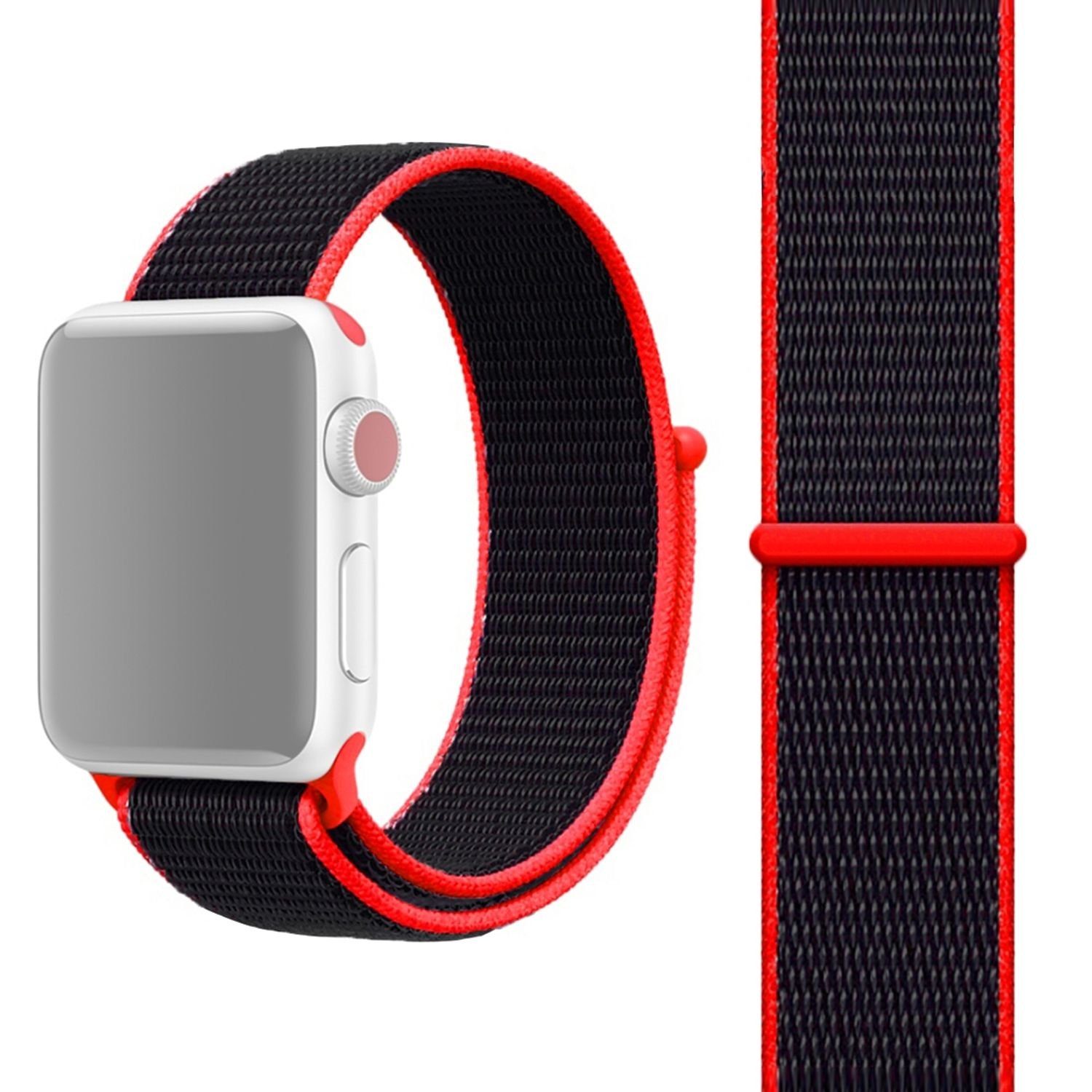 König Design Smartwatch-Armband Apple Watch Series 1–7 / 42–45 mm, Sport  Ersatz Armband für Apple Watch Series 1–7 / 42–45 mm Nylon Band Loop