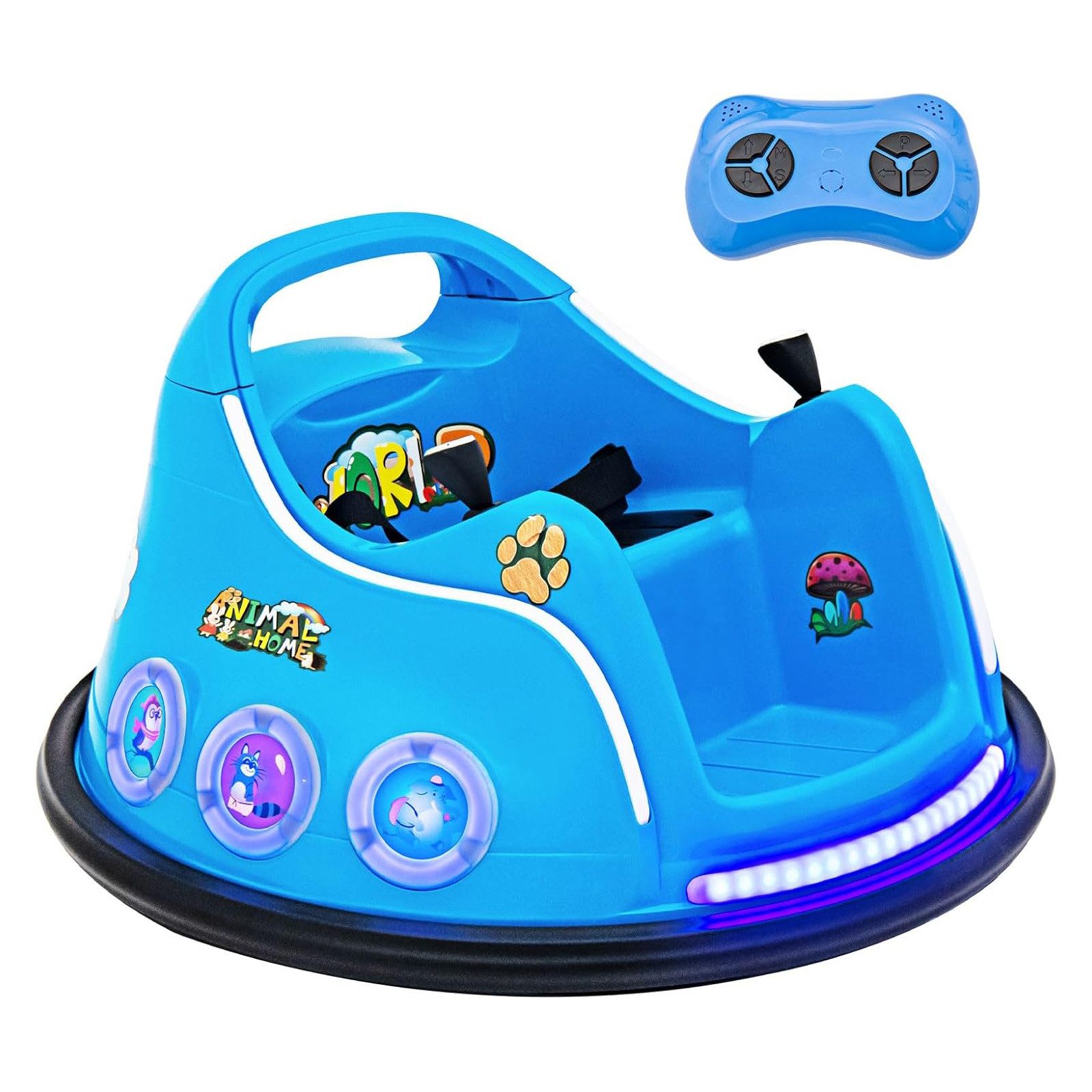 KOMFOTTEU Elektro-Kinderauto Autoscooter, blinkendem LED-Licht & Musik