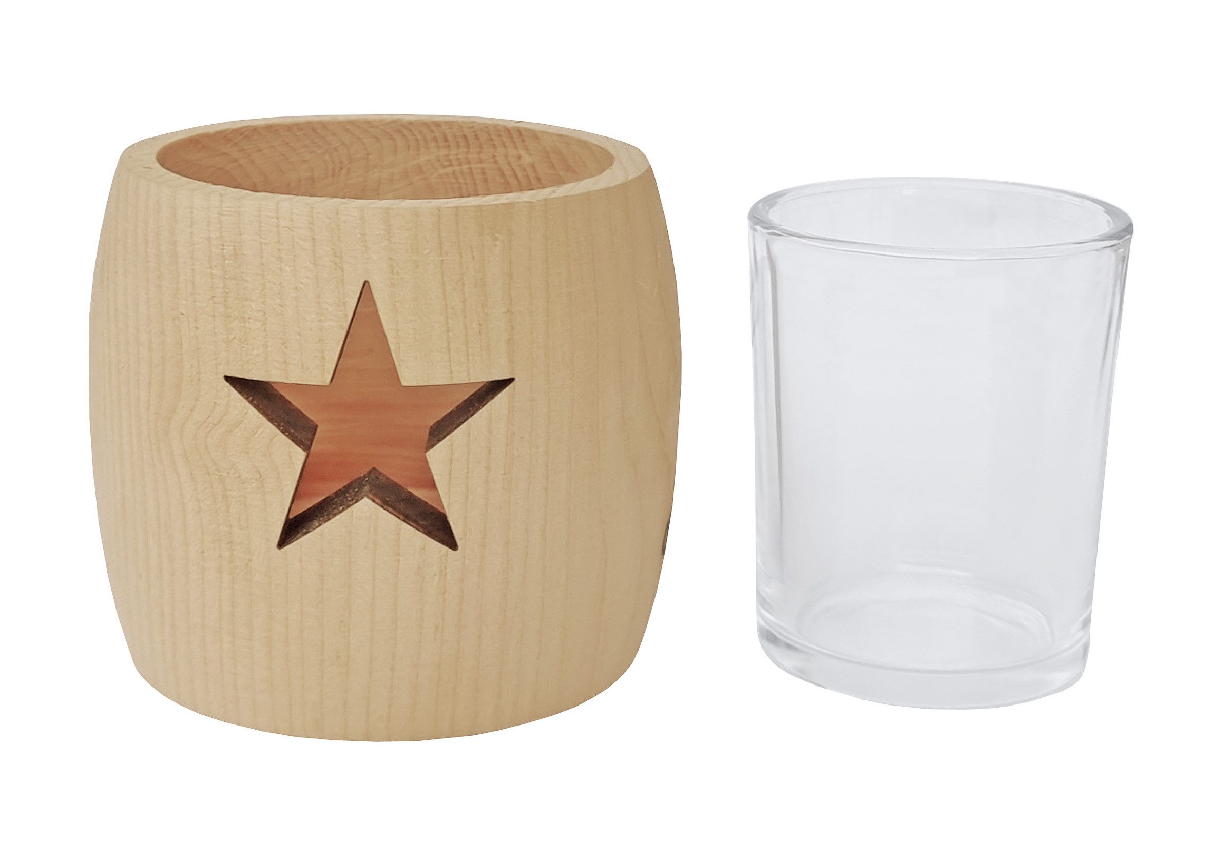 ERST-HOLZ Настольные лампы Zirben Настольные лампы mit Glas und Ausschnitt Stern (Stern), Stern