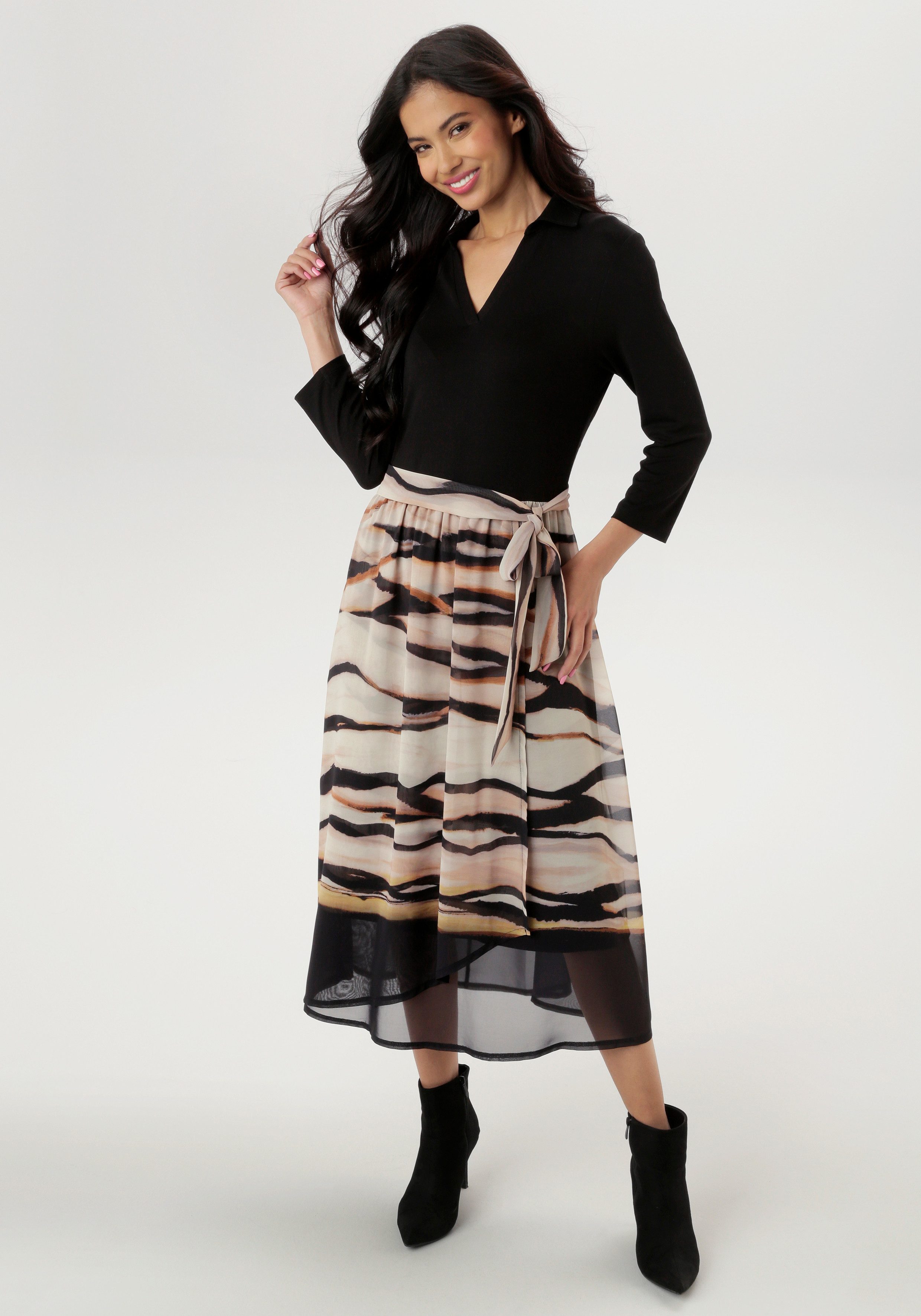 Aniston SELECTED Jerseykleid mit abnehmbaren Bindeband - NEUE KOLLEKTION günstig online kaufen