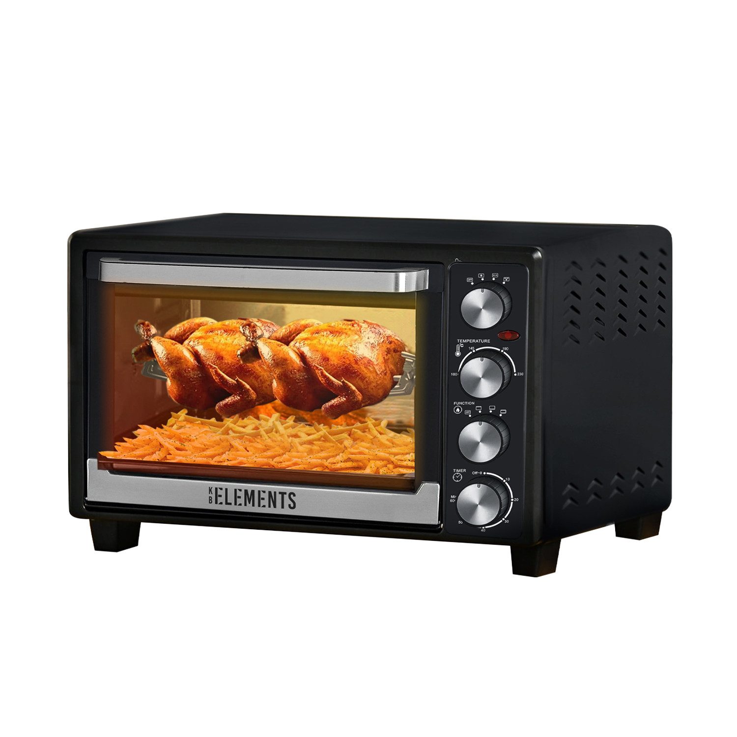 KB Elements Minibackofen ELK45V1, 2000 Watt, 45 Liter, Drehspieß, Konvektionsgebläse