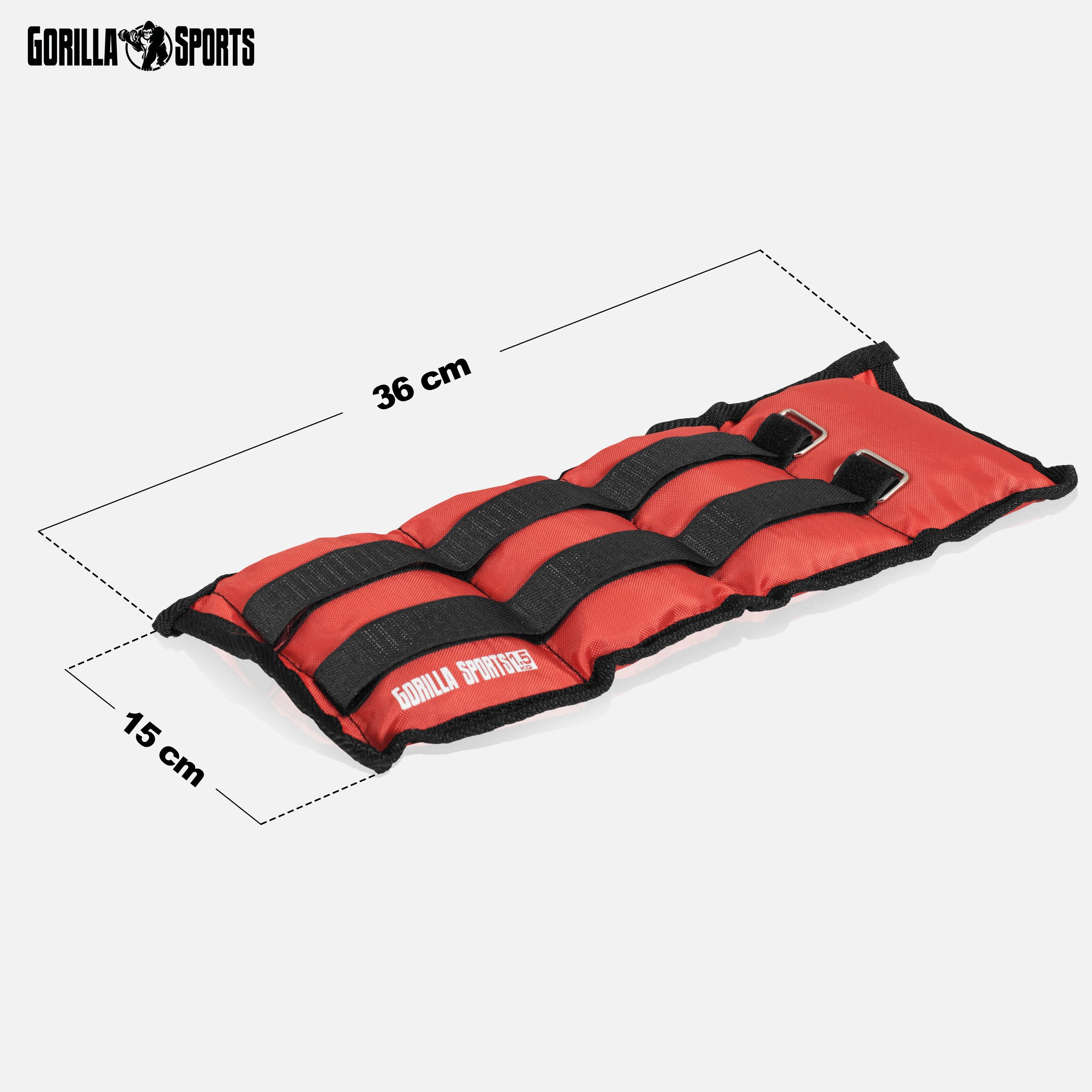 GORILLA SPORTS Zusatzgewichte Gewichtsmanschetten 2er Set Laufgewichte Fußgewichte Handgelenke, 3 kg