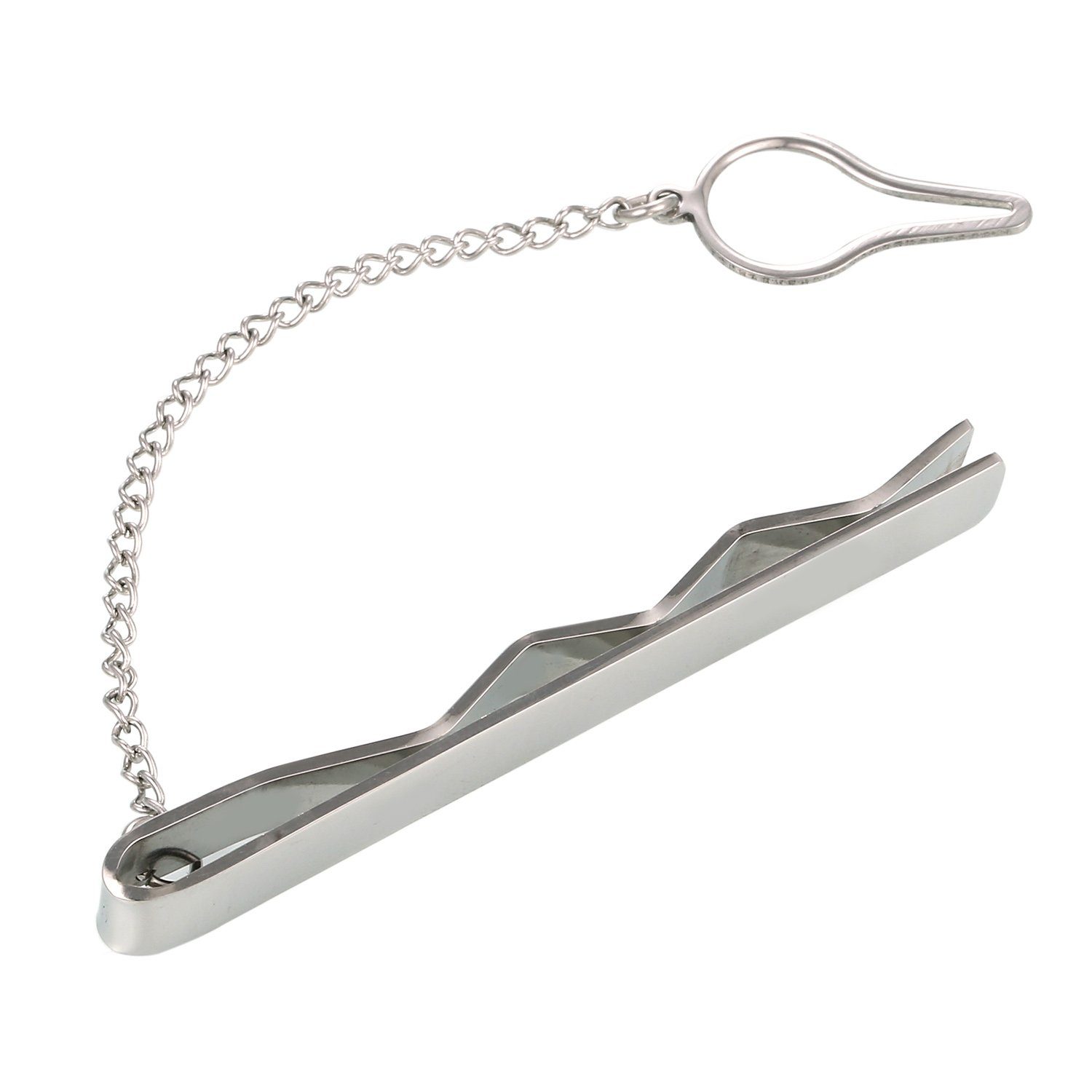 DonDon Krawattennadel Krawattenklammer Krawattennadel, Krawattennadel aus Edelstahl, mit Zierkette, verschiedene Designs