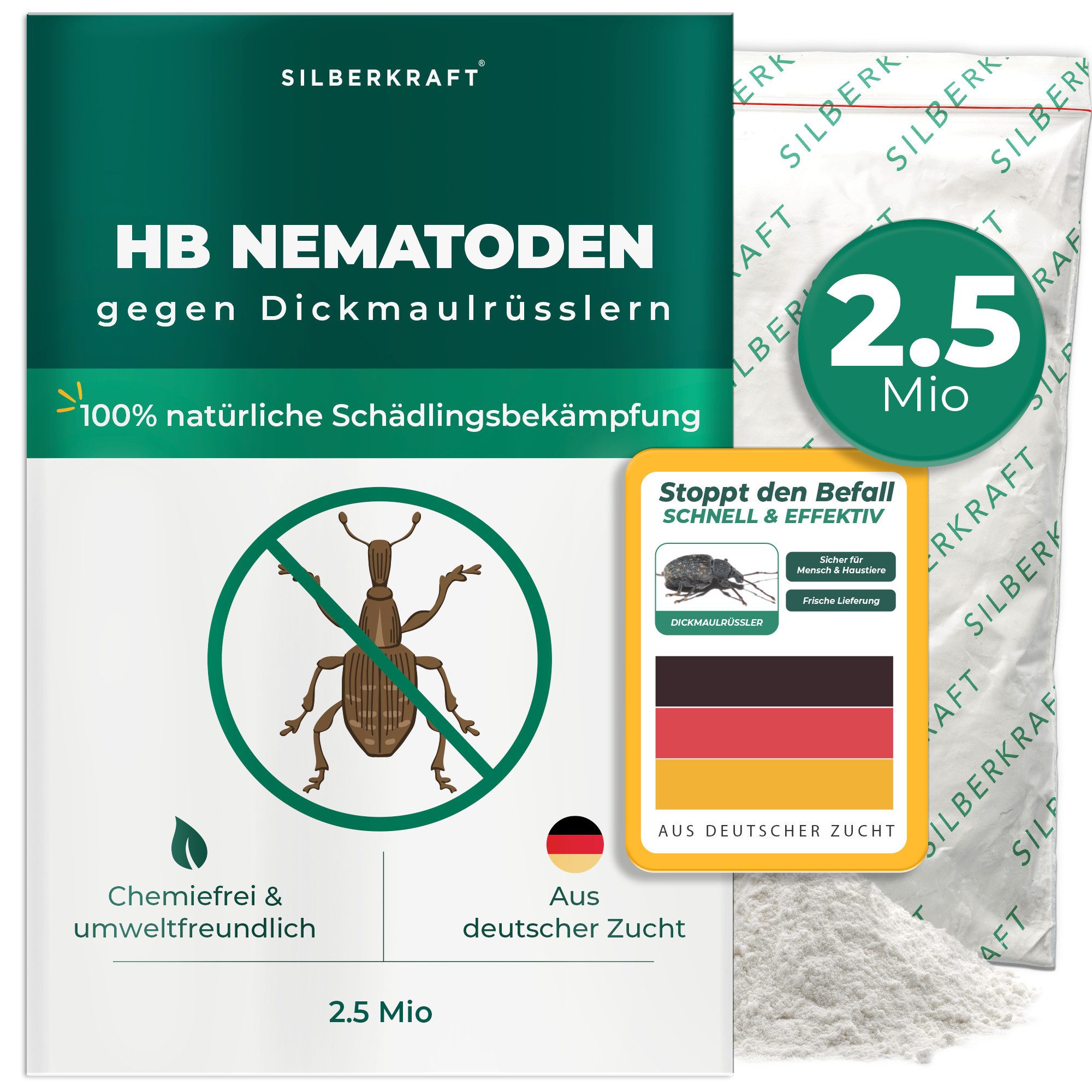 Silberkraft Insektenvernichter HB-Nematoden gegen Larven von Dickmaulrüssle günstig online kaufen