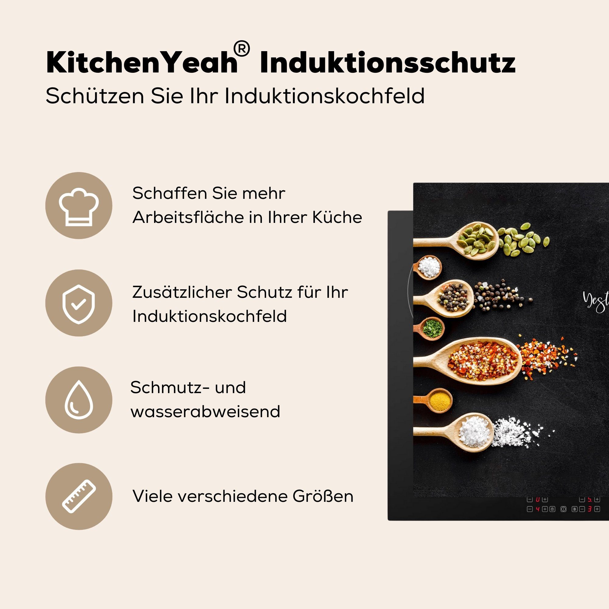 70x52 Mobile cm, -, - unbedingt MuchoWow Zitate tlg), Gestern nutzbar, Arbeitsfläche ich Ceranfeldabdeckung - wollte Herdblende-/Abdeckplatte (1 Vinyl, Pfannkuchen Sprichwörter