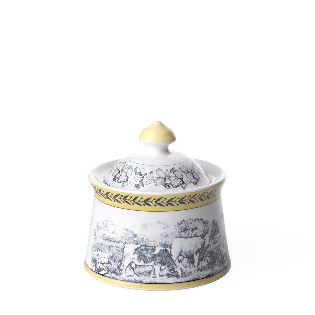 Villeroy & Boch Zuckerdose Audun Ferme Zuckerdose, Porzellan, (1-tlg), Premium Porcelain, 1 Stck, mikrowellensicher,spülmaschinenfest, Made i
