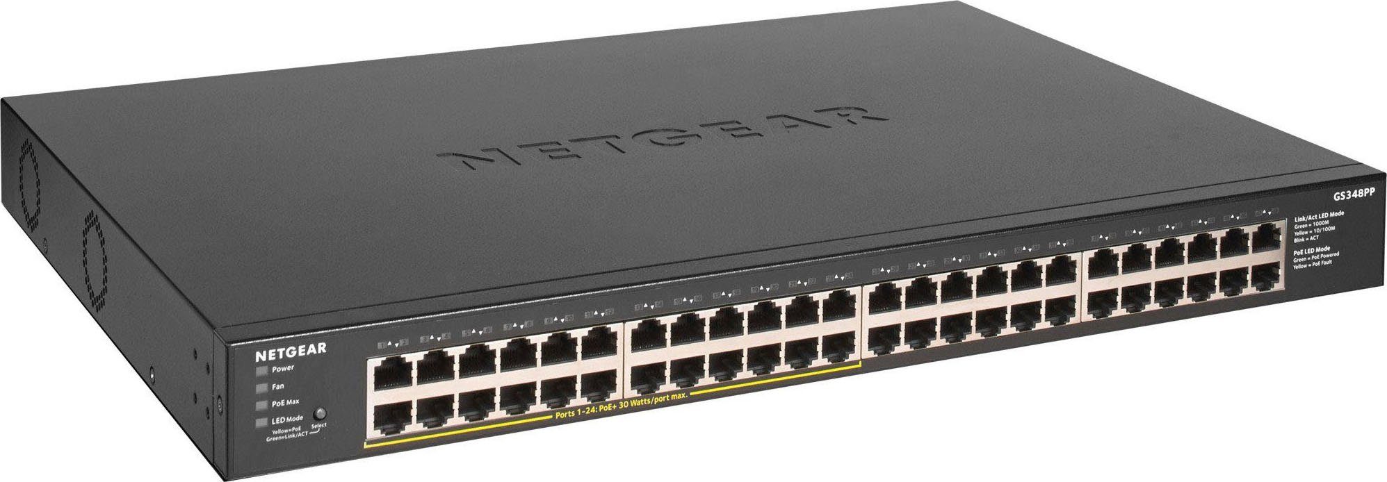 Netzwerk-Switch Unmanaged Ethernet Ethernet NETGEAR GS348PP Gigabit over Power (10/100/1000)