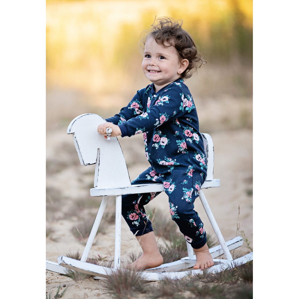 Makoma Strampler Floral Mädchen Einteiler, Overall, Babyanzug, Babyoverall, Babyanzug