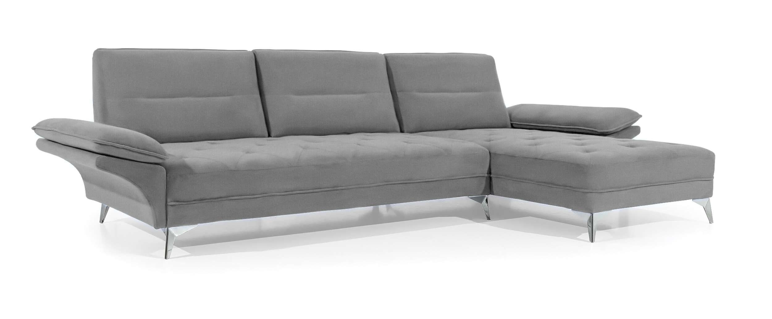 Raum stellbar, bestellbar, Rückenlehneverstellung, oder L-Form, frei Modern rechts mane links Vila, im Design Ecksofa Stylefy Eckcouch, Schaumstoffpolsterung,