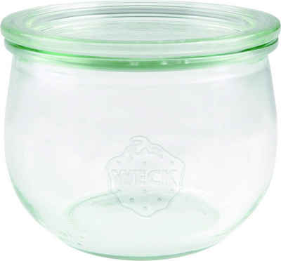 WECK Einmachglas Tulpenglas, Inhalt 500 ml, Einmach Glas mit Glasdeckel, 6 Stück