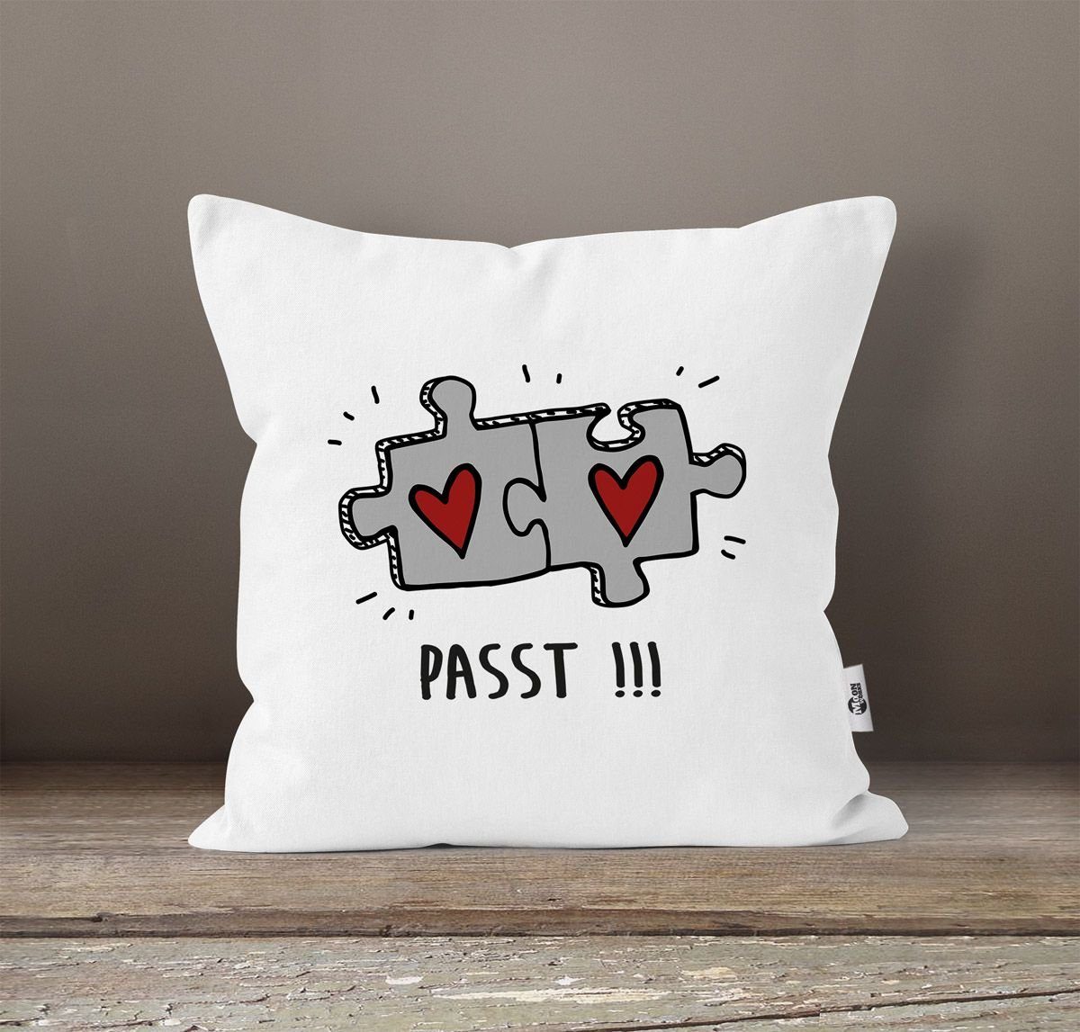MoonWorks Dekokissen Kissenbezug Passt!!! 2 Puzzleteile Geschenk Liebe Bezi günstig online kaufen