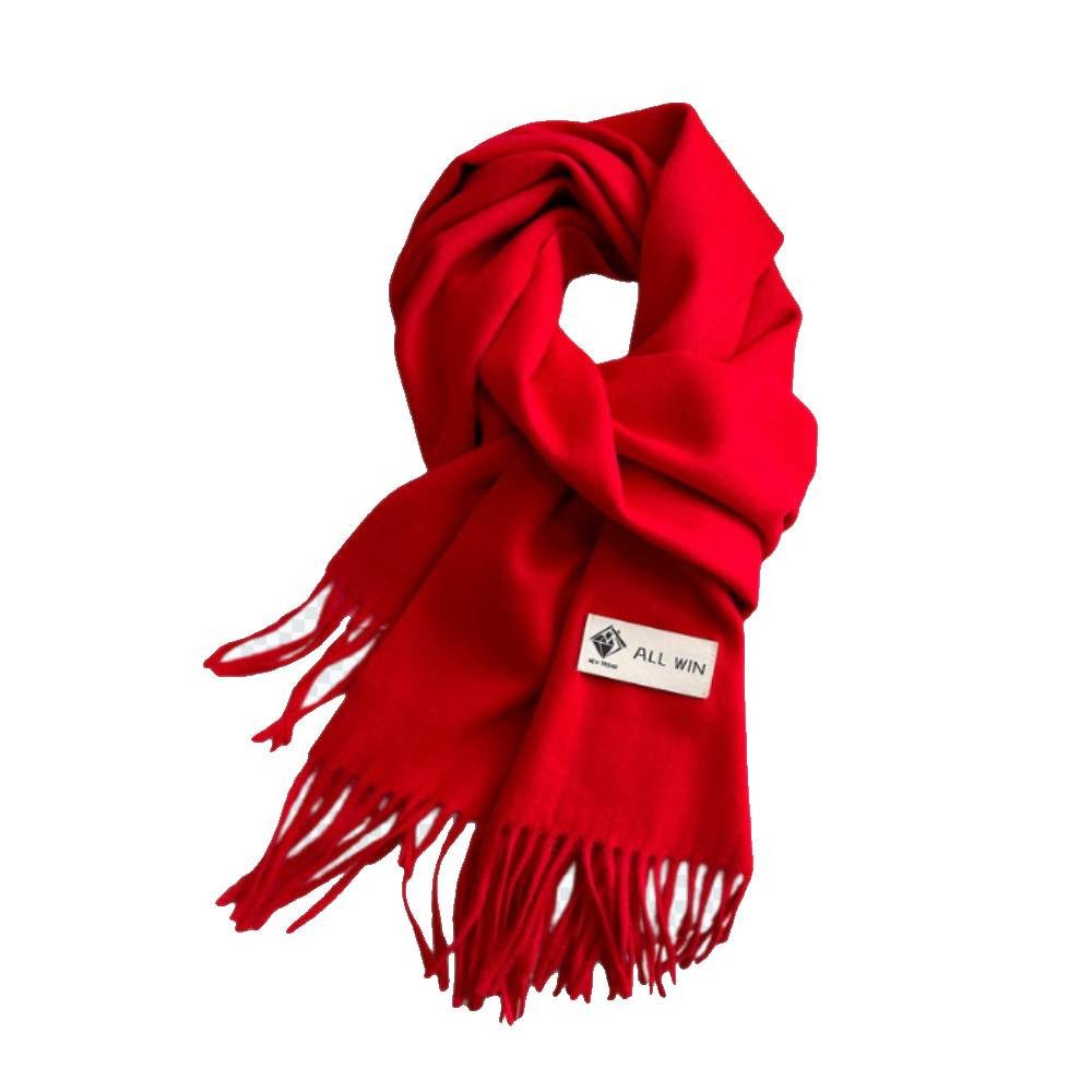 Blusmart Halstuch Schal Damen Warm Herbst Winter unifarben Baumwolle mit quasten, (Dick und weich, Einfarbige Schals und Tücher), Für abendkleid xl Stola Scarf Winterschal