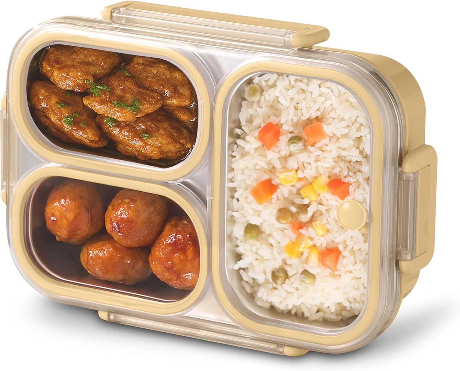 Agger Lunchbox 800ml Brotdose mit 3 Fächern,Lunchbox für Kinder und Erwachsene, (Edelstahl 304), für Schule, Büro und unterwegsIdeal, für alle Altersgruppen