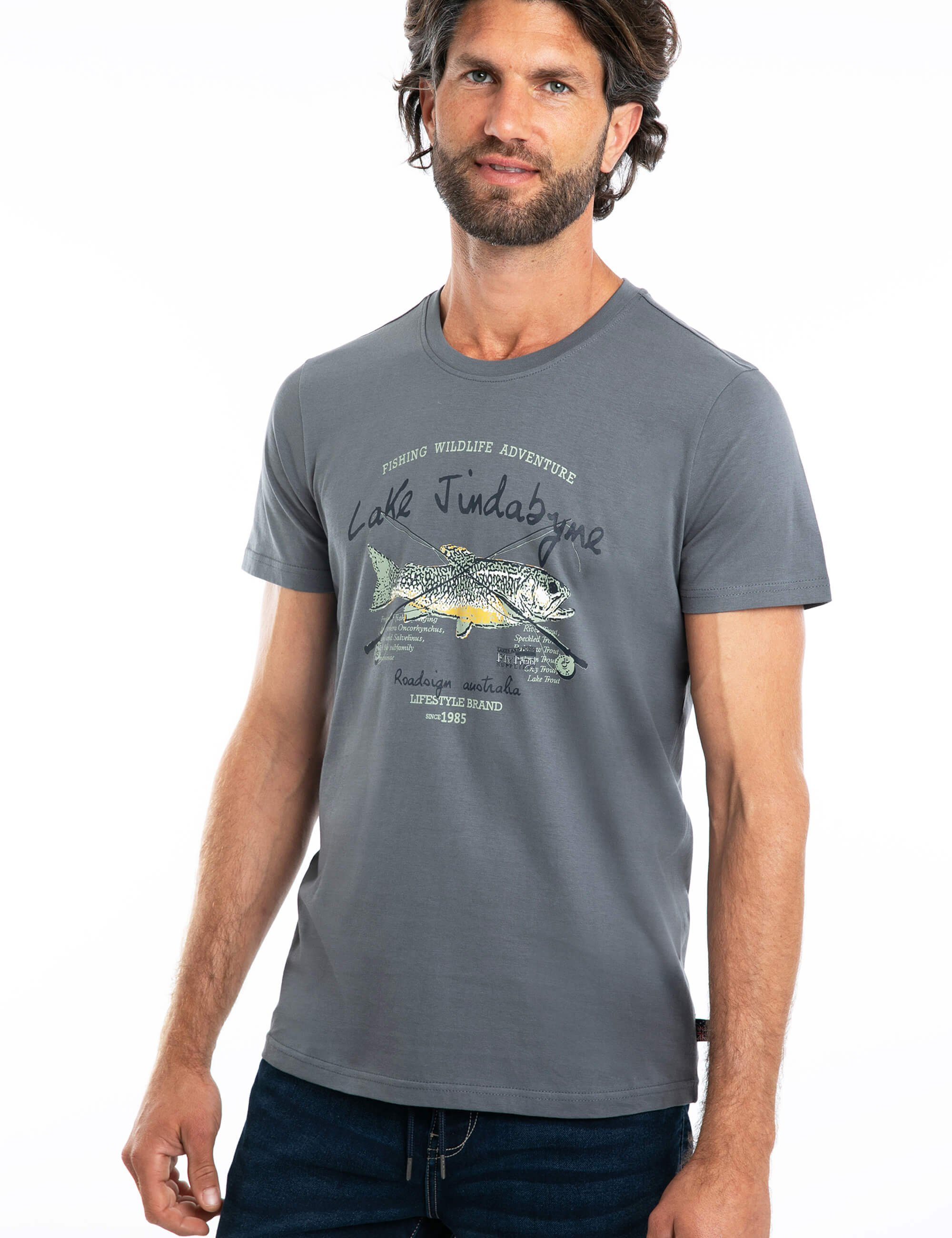 ROADSIGN australia T-Shirt Fishing (1, 1-tlg., 1) mit Aufdruck und Rundhalsausschnitt, 100 % Baumwolle