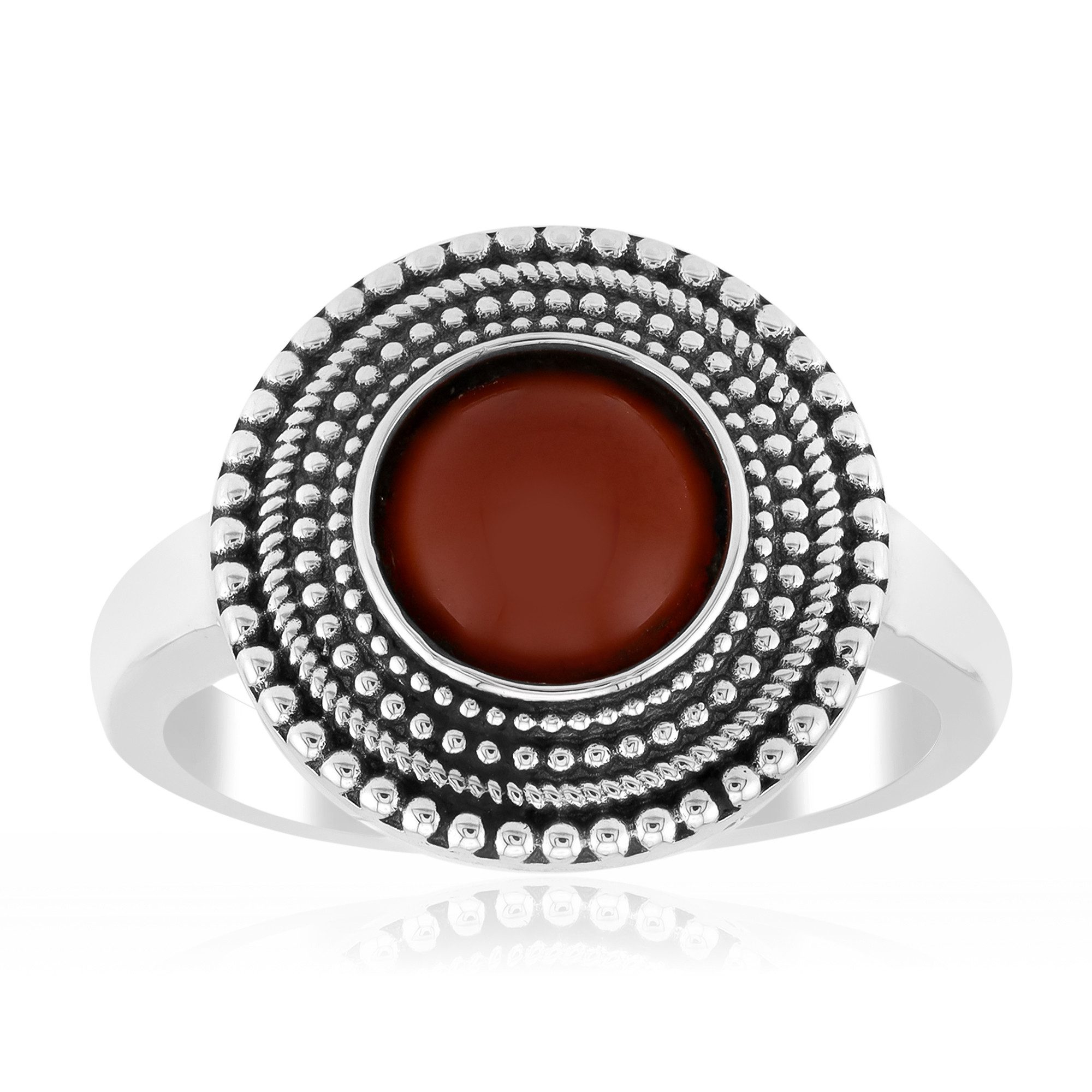 Cavill Solitärring Karneol Ring 1,316 ct Cabochon, 925 Sterling Silber, Damen (1-tlg)