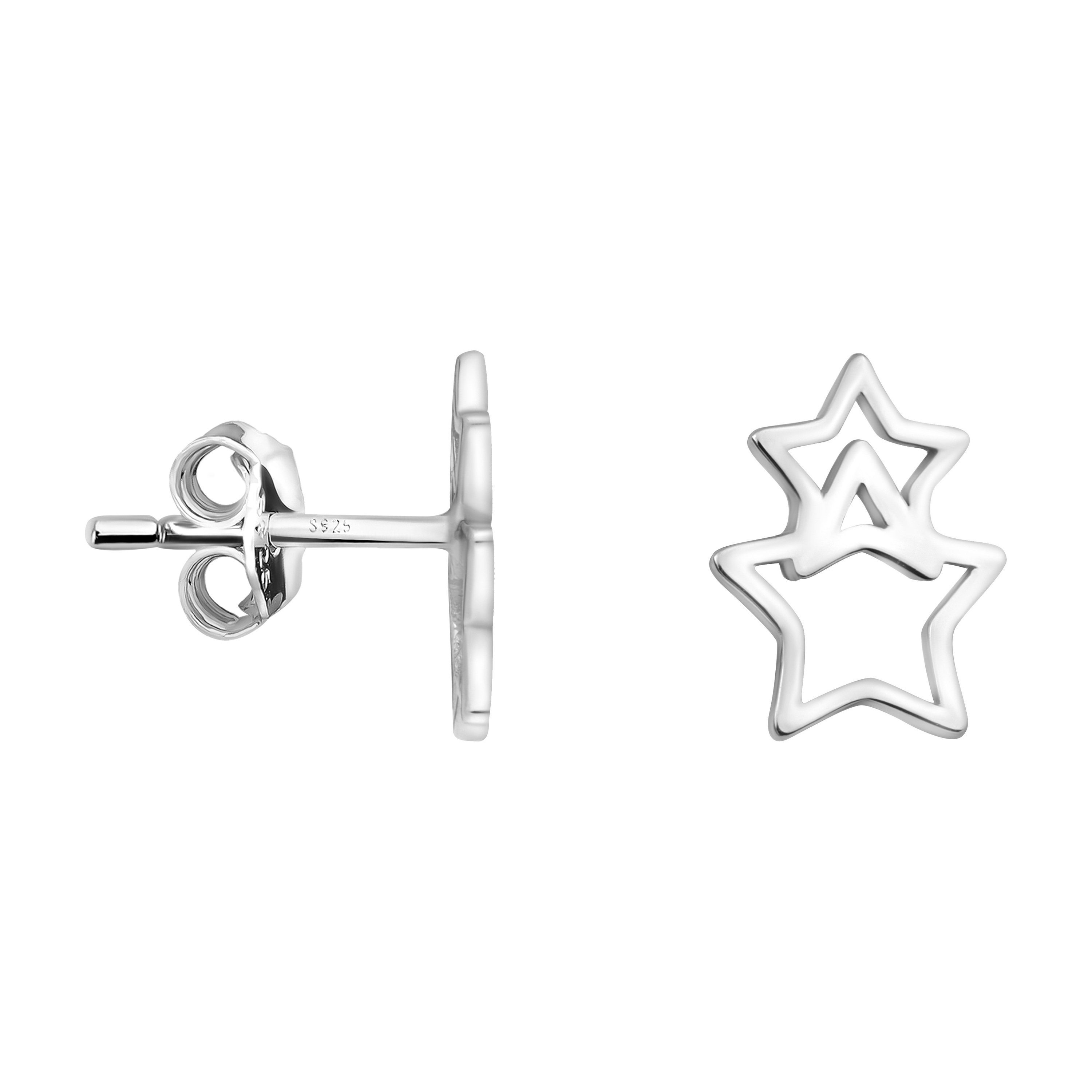 Sofia Milani Paar Ohrstecker Stern, 925 Silber Damen Schmuck - E2001