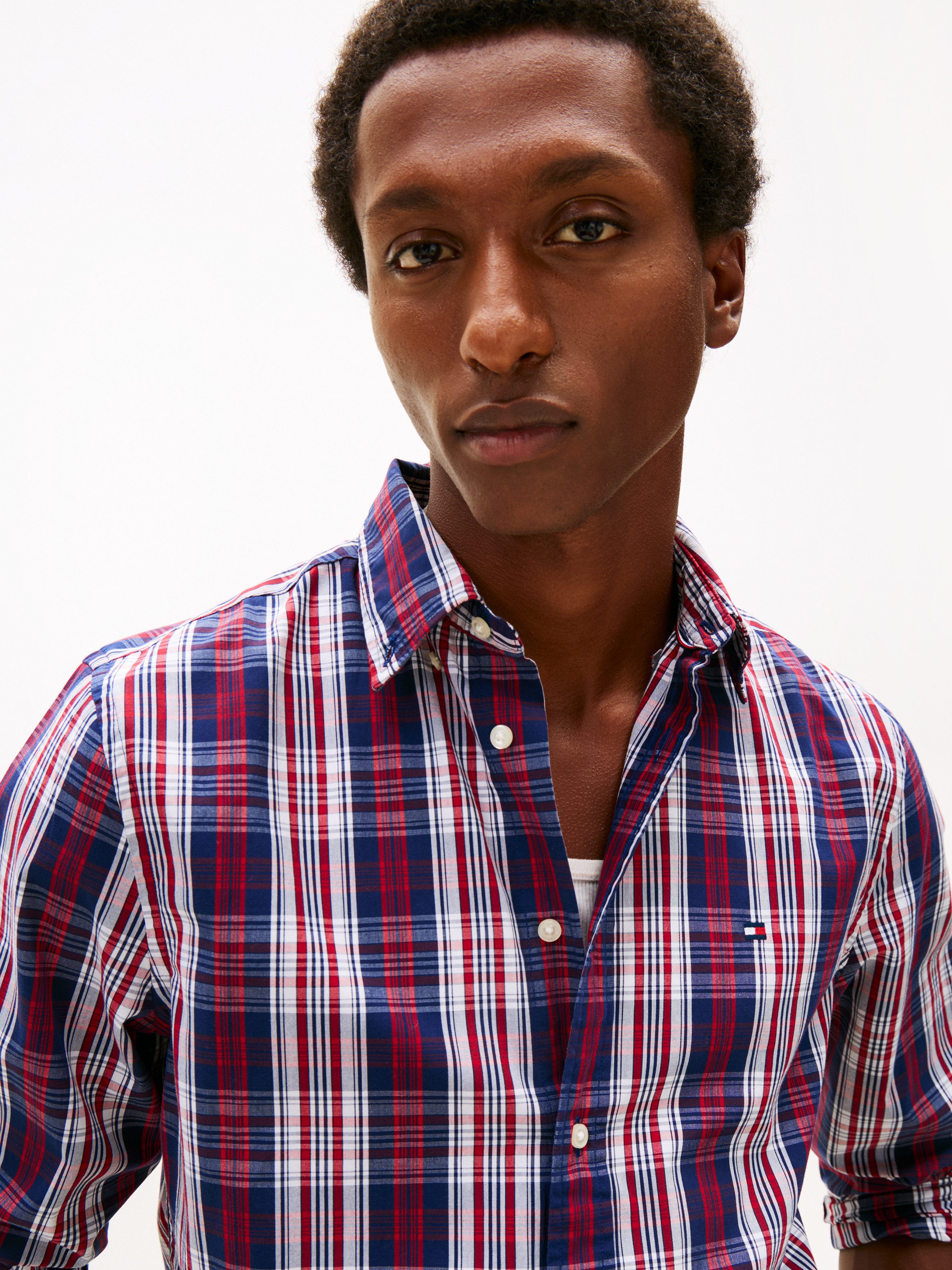 Tommy Hilfiger Langarmhemd FLEX POPLIN MEDIUM CHECK Button-down-Kragen, Reg günstig online kaufen