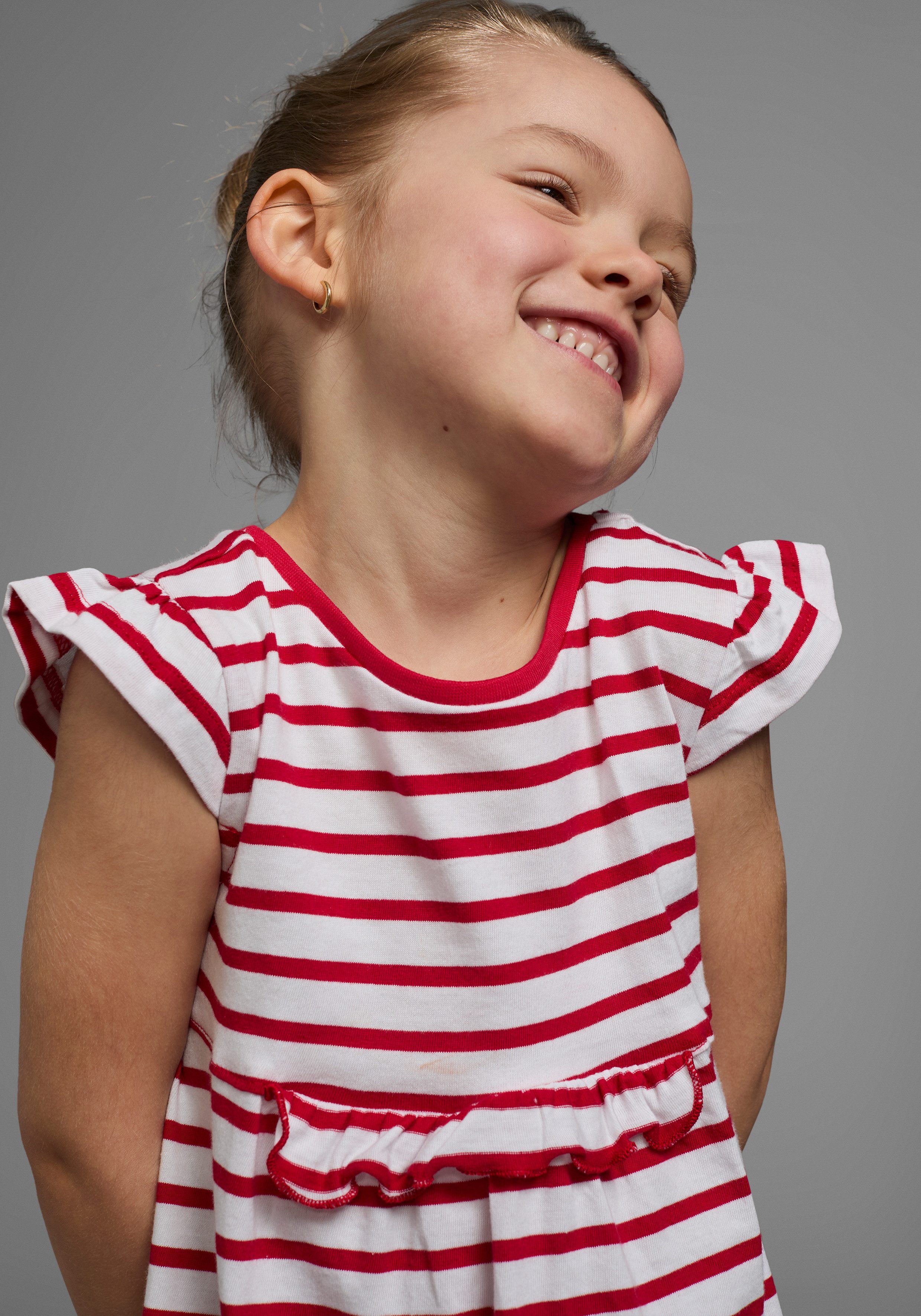KIDSWORLD Jerseykleid für kleine Mädchen (Packung, 2-tlg., 2) festliche Anlässe, kniefrei, modischer Stil, aus reiner Baumwolle