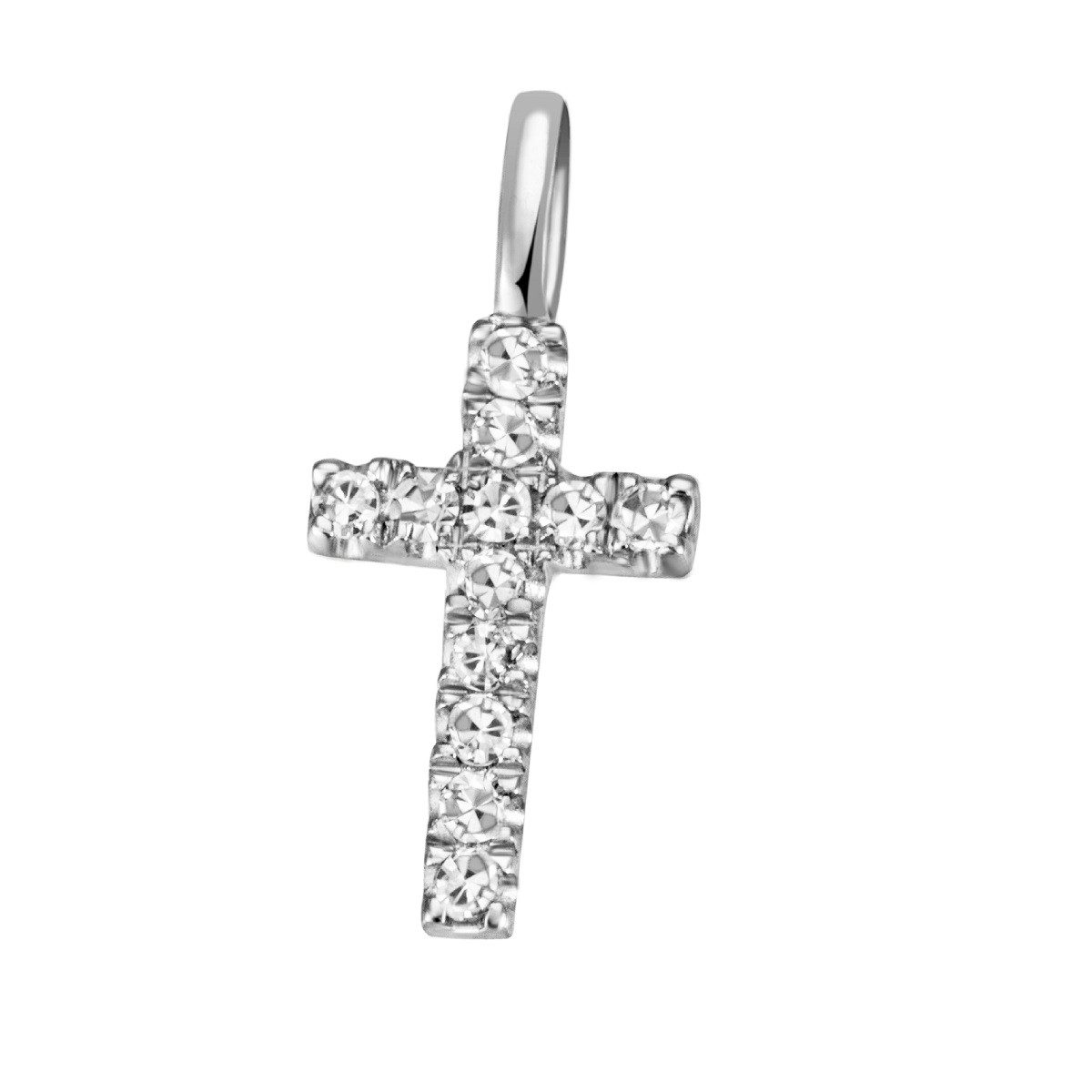 Reflexion Diamonds Kreuzanhänger in 585/750er Weiß- o. Gelbgold, besetzt mit Brillant 0,08ct SI, Kreuzanhänger in Gelb- oder Weißgold, besetzt mit Brillant