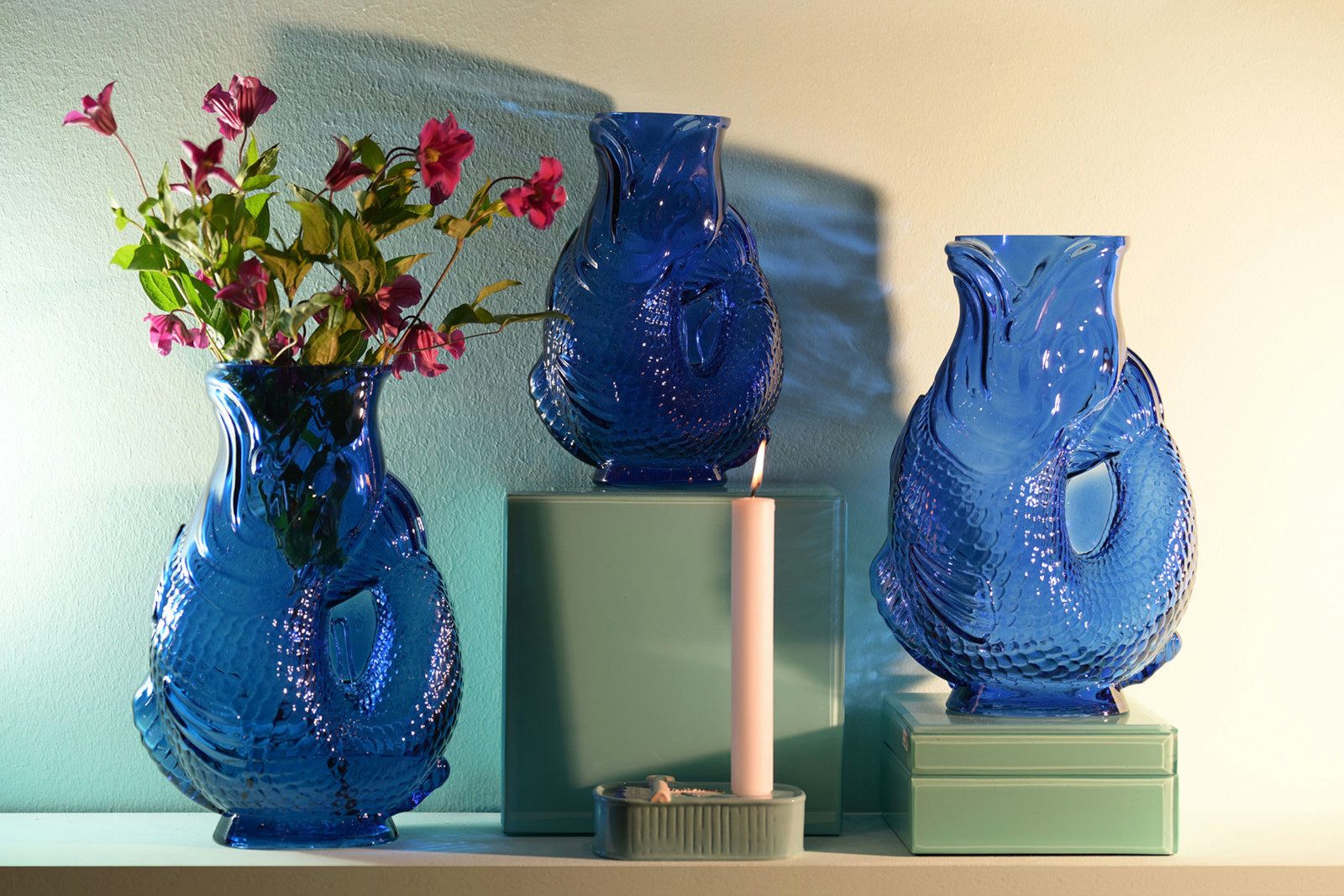 Giftcompany Dekovase Jacquard Fischvase M blau günstig online kaufen
