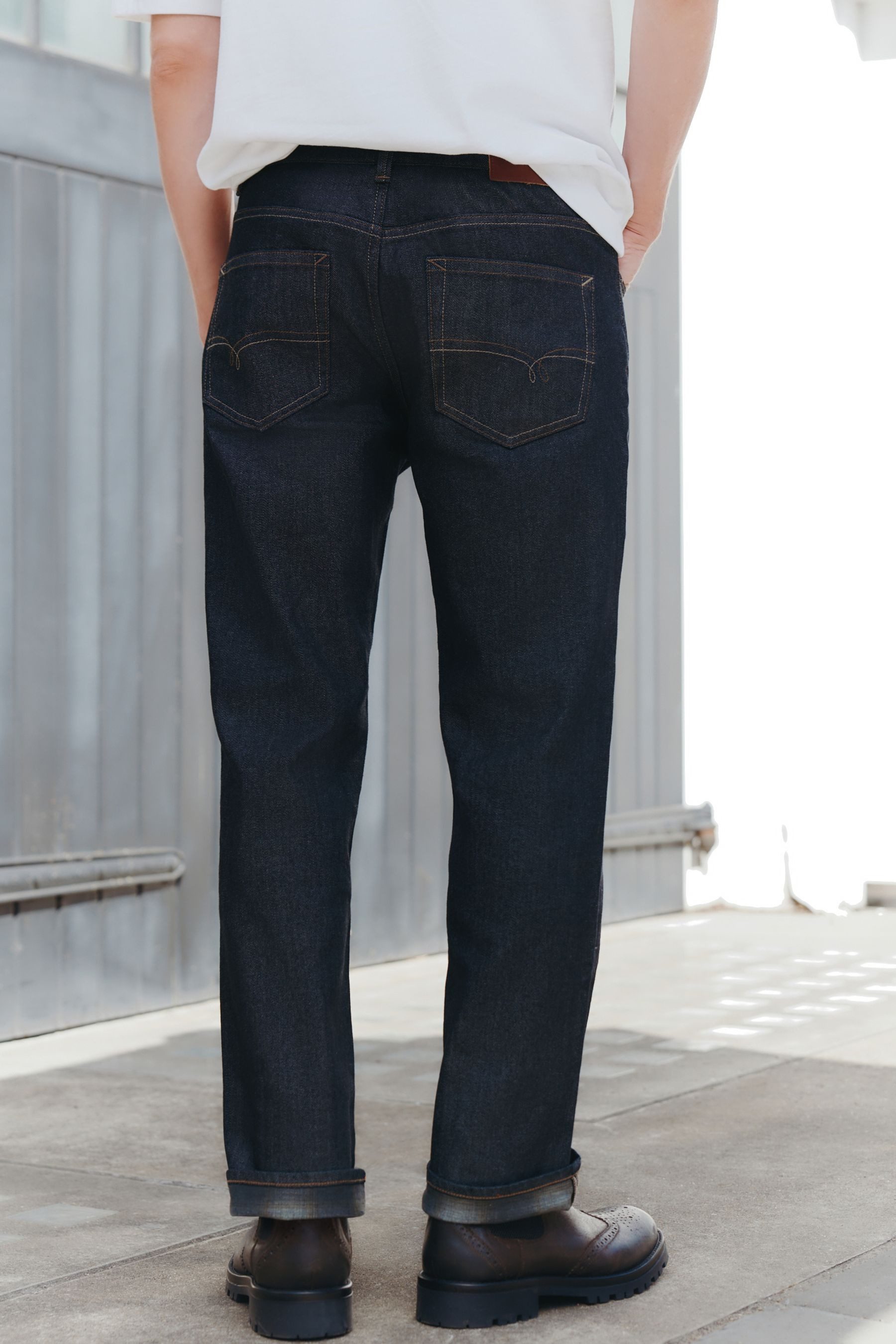Next Straight-Jeans Signature Straight Fit Jeans aus kariertem Denim (1-tlg)