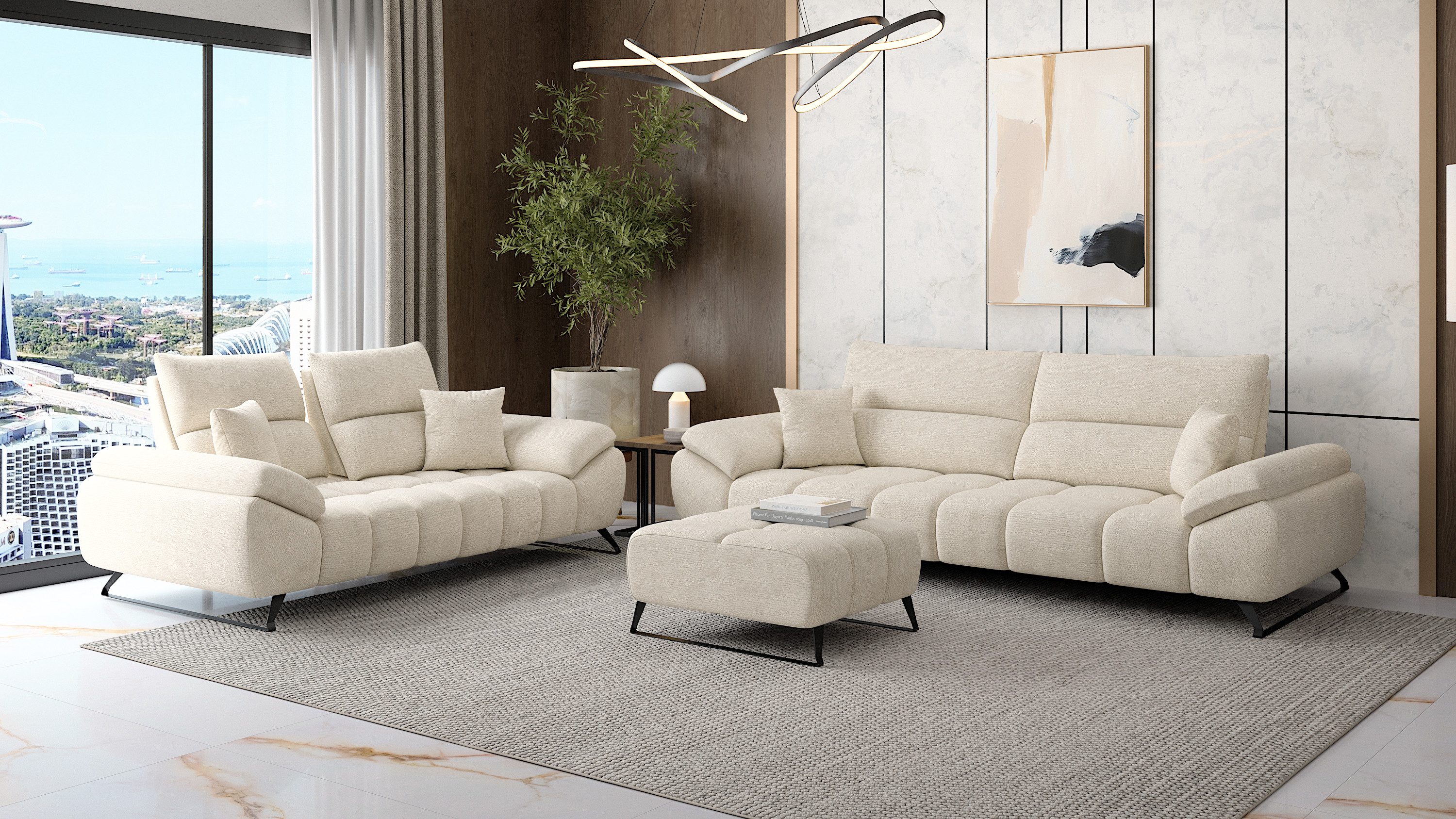 Möbeldreams Polstergarnitur Sofa-Set Ruby – Bouclé-Struktur, günstig online kaufen