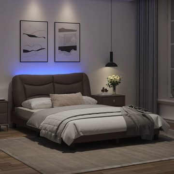 vidaXL Bett Bettgestell mit LED Grau 120x200 cm Kunstleder