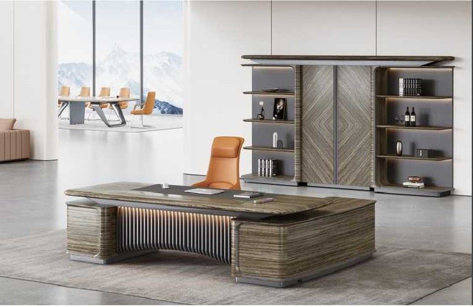 Xlmoebel Büromöbel-Set Eckschreibtisch mit Schrank in modernem Design für Home-Office, (2-tlg., Set Büro 2 tlg. (Eckschreibtisch + Schrank), Hergestellt in Europa