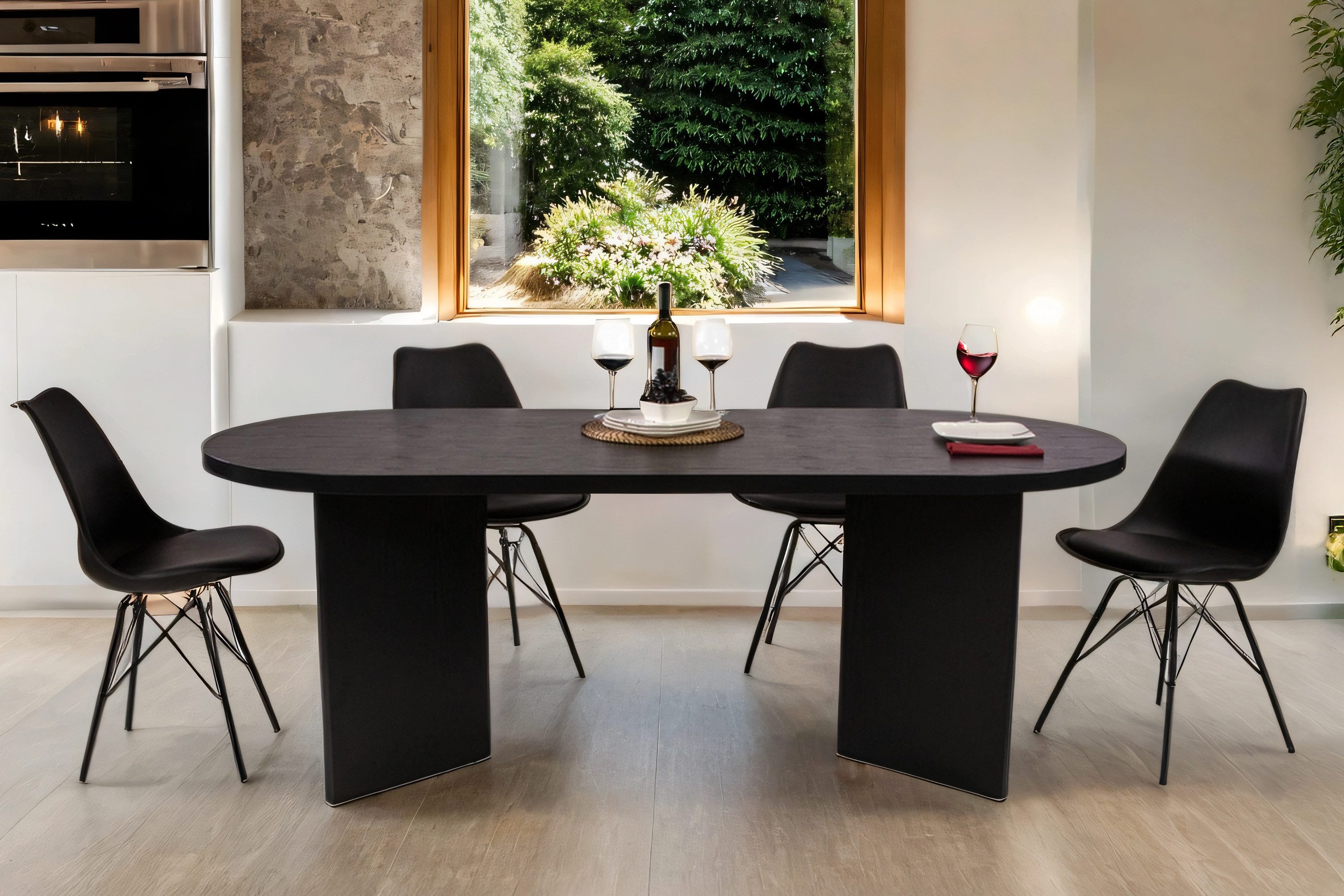 SAM® Esstisch Ova, ovale Tischplatte, V-Form, verschiedene Holz-Optiken günstig online kaufen