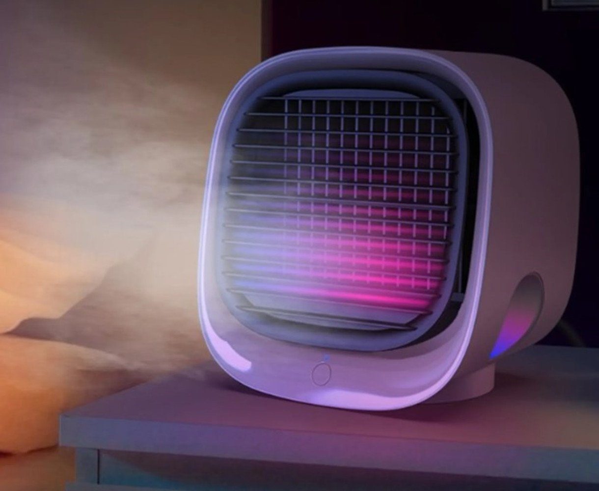 XDeer Designheizkörper Mini mit mit Windgeschwindigkeiten,LED Luftkühler Klimageräte,Tragbarer 3, Kühlventilator Lüfter Desktop Wasserkühlung green Mobile