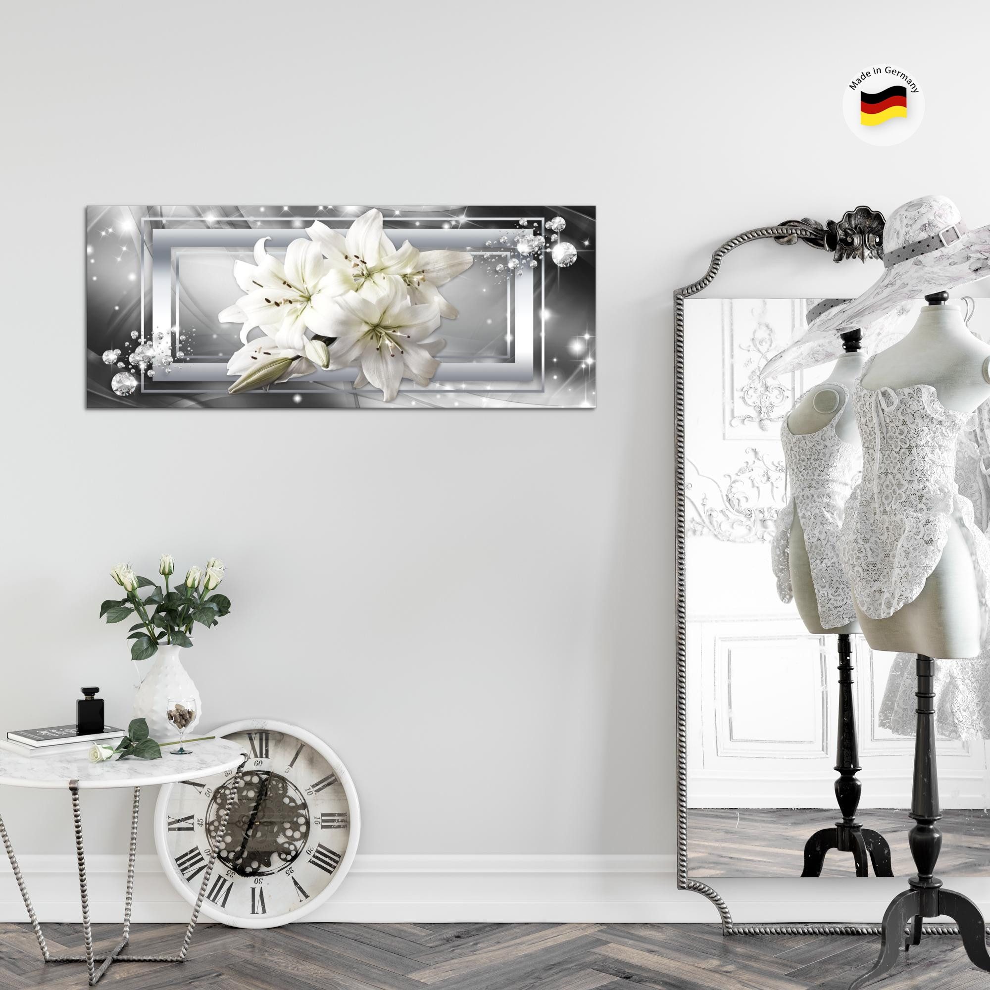 Runa Art Wandbild Wandbild Blumen Bilder XXL Wohnzimmer Schlafzimmer 100 x 40 cm, (1 St) – Bild 4 von 5