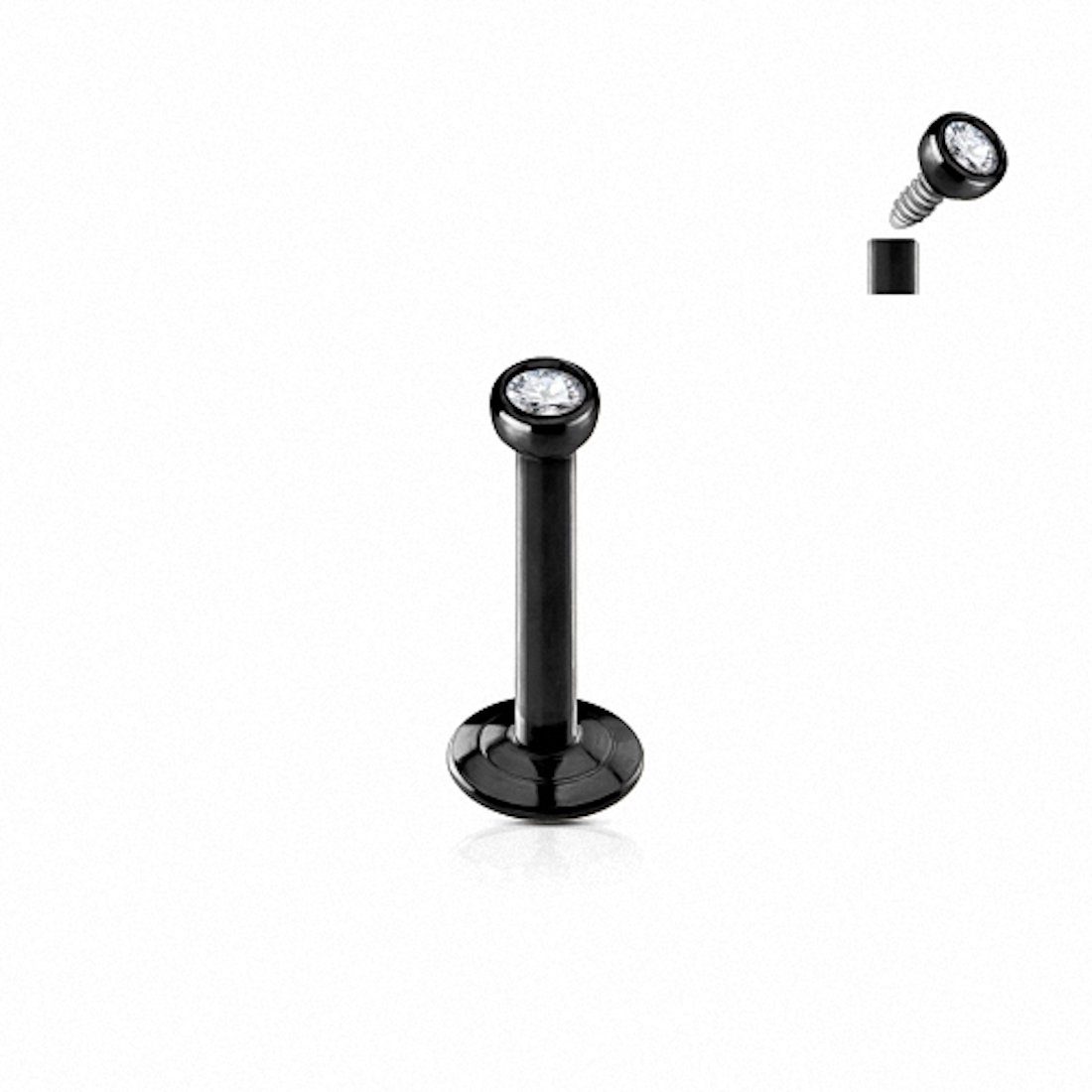 Taffstyle Piercing-Set Piercing Micro Stecker Platte Innengewinde Kristal, günstig online kaufen