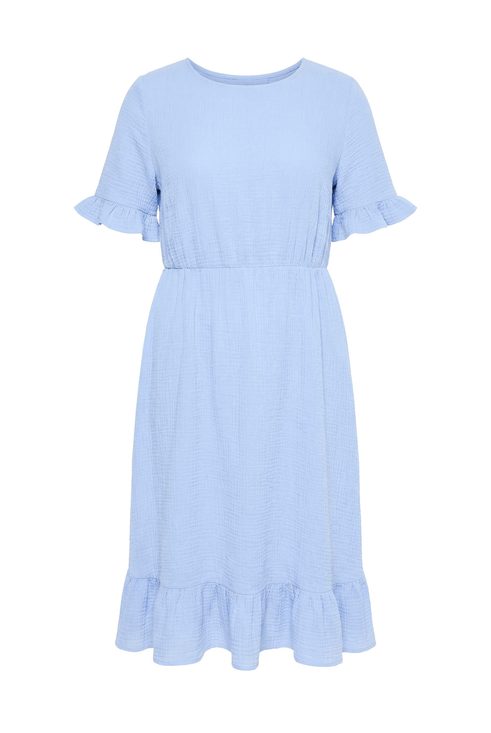 MIAMODA Midikleid Musselinkleid Midilänge Volants Halbarm – Bild 2 von 3