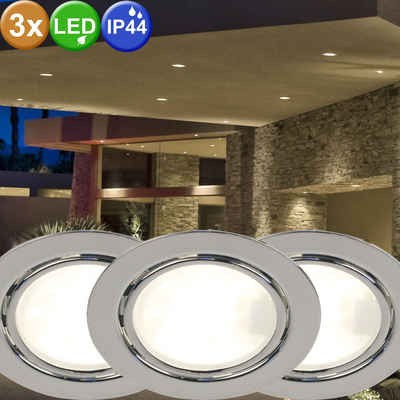 3er Set LED Einbau Spot Strahler Decken Wand EBL Leuchte dimmbar gebürstet Lampe 