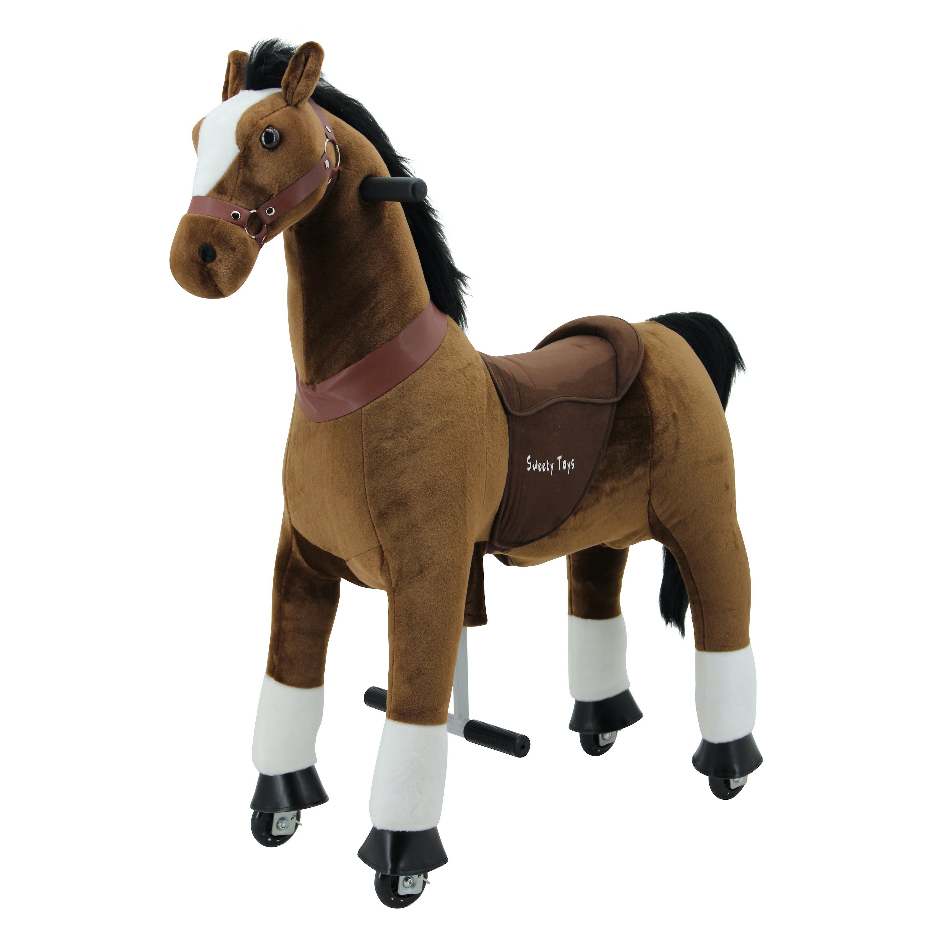 Sweety-Toys Reittier Sweety Toys 7301 Reittier Pferd CHOCOLATE auf Rollen für 4 bis 9 Jahre -RIDING ANIMAL