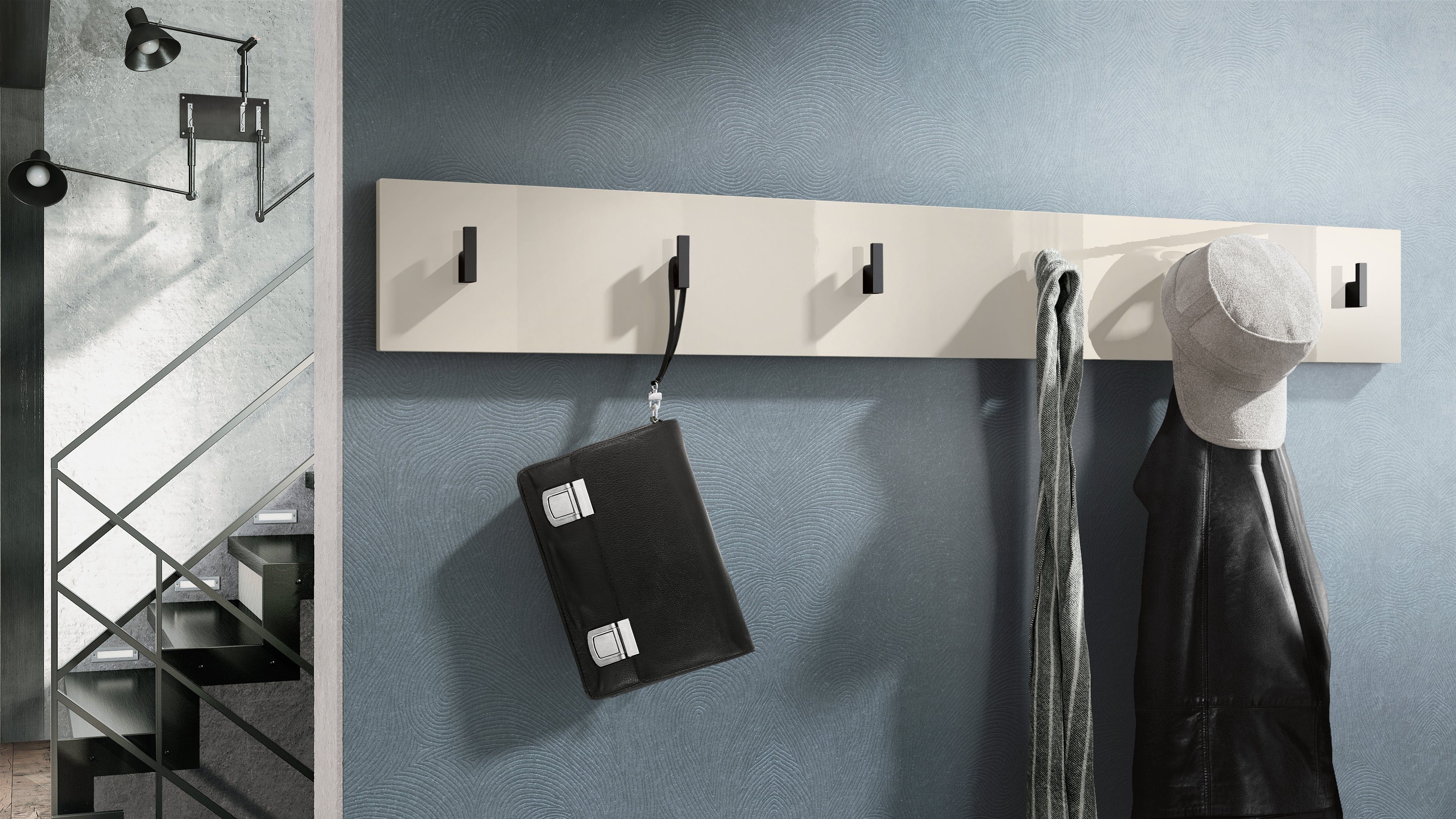 Vladon Garderobenpaneel Linea V1 (Wandgarderobe, mit 6 Kleiderhaken), Creme günstig online kaufen