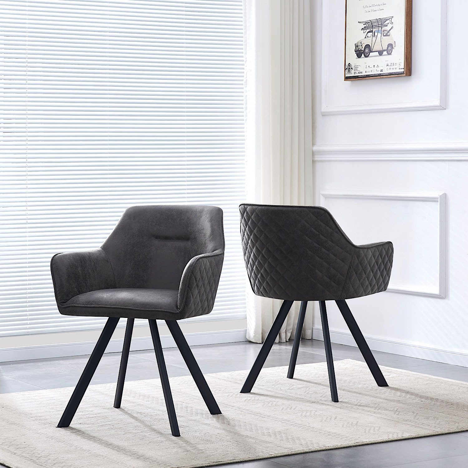 B&D home 4-Fußstuhl CYRUS (2er Set, 2 St), gepolstert, mit Armlehnen günstig online kaufen