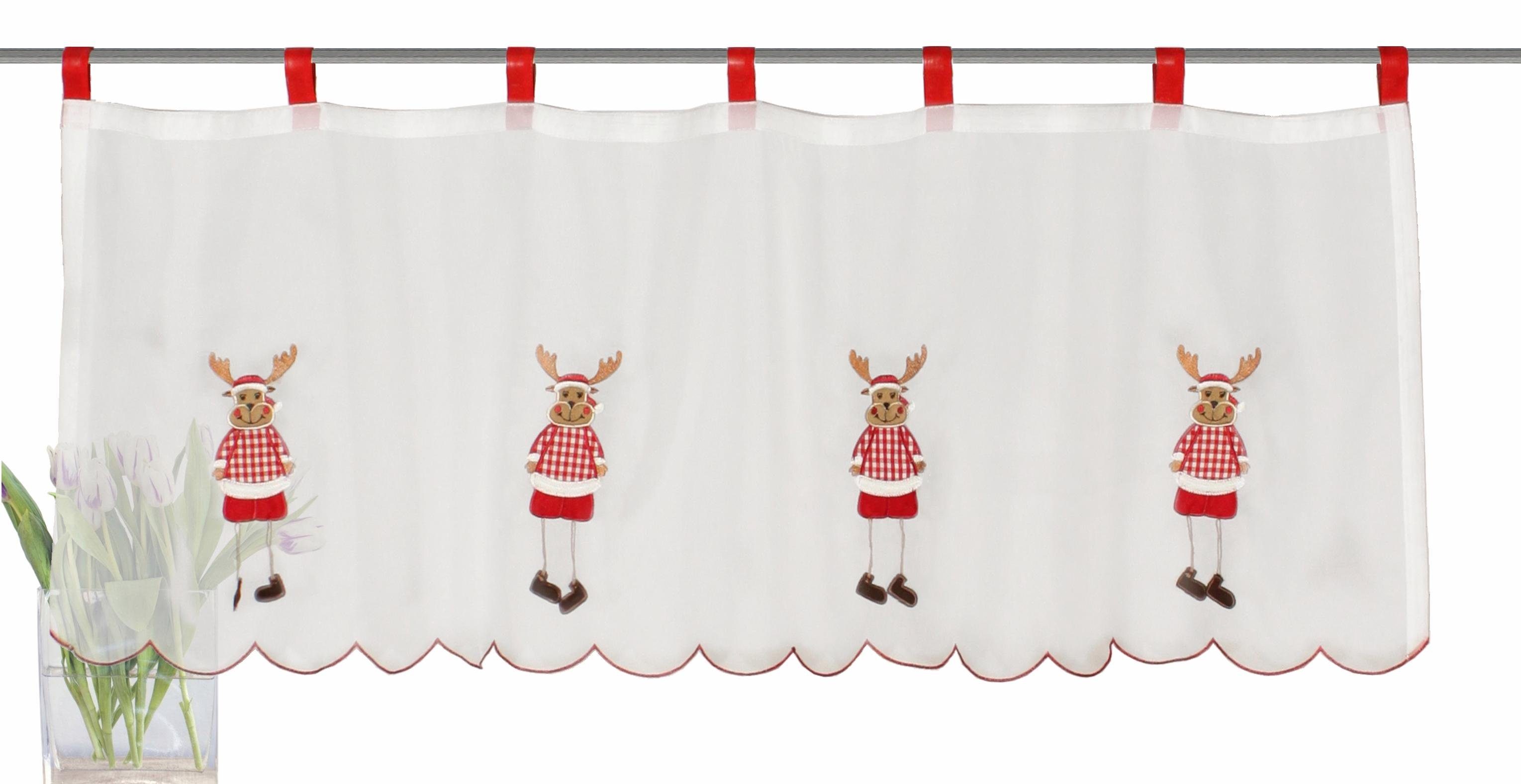 HOME WOHNIDEEN Scheibengardine RUDOLF (1 St), Schlaufen, transparent, Voile, HxB: 45x120