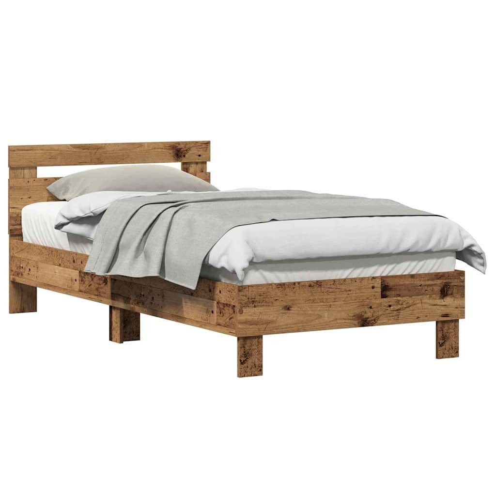 vidaXL Bett Bettgestell mit Kopfteil Altholz günstig online kaufen