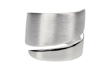 SILBERMOOS Silberring XL Diagonaler Bandring "Entgegengesetzt", 925 Sterling Silber