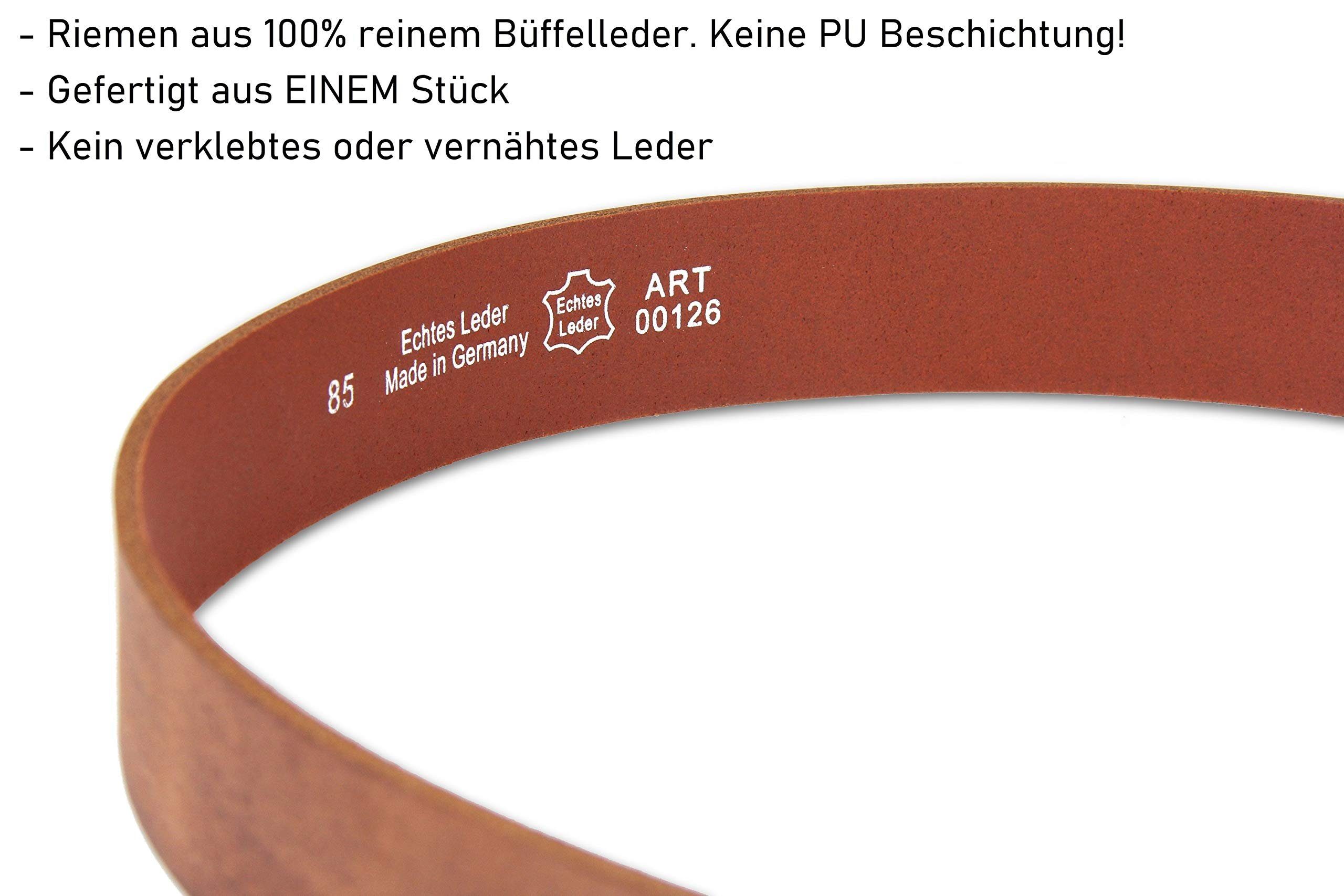 Frentree Ledergürtel aus 100% MADE 3,8 GERMANY Gürtel aus cm breiter IN Echtleder, Leder, Braun kürzbar