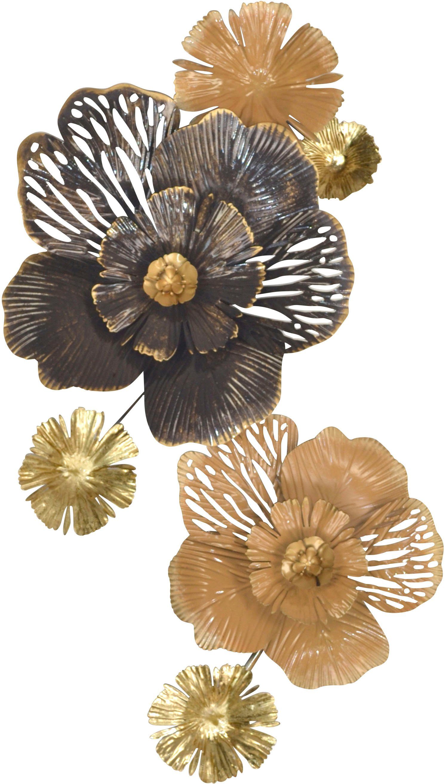 HOFMANN LIVING AND MORE Wanddekoobjekt Wanddekoration (1 St), Blüten aus Me günstig online kaufen