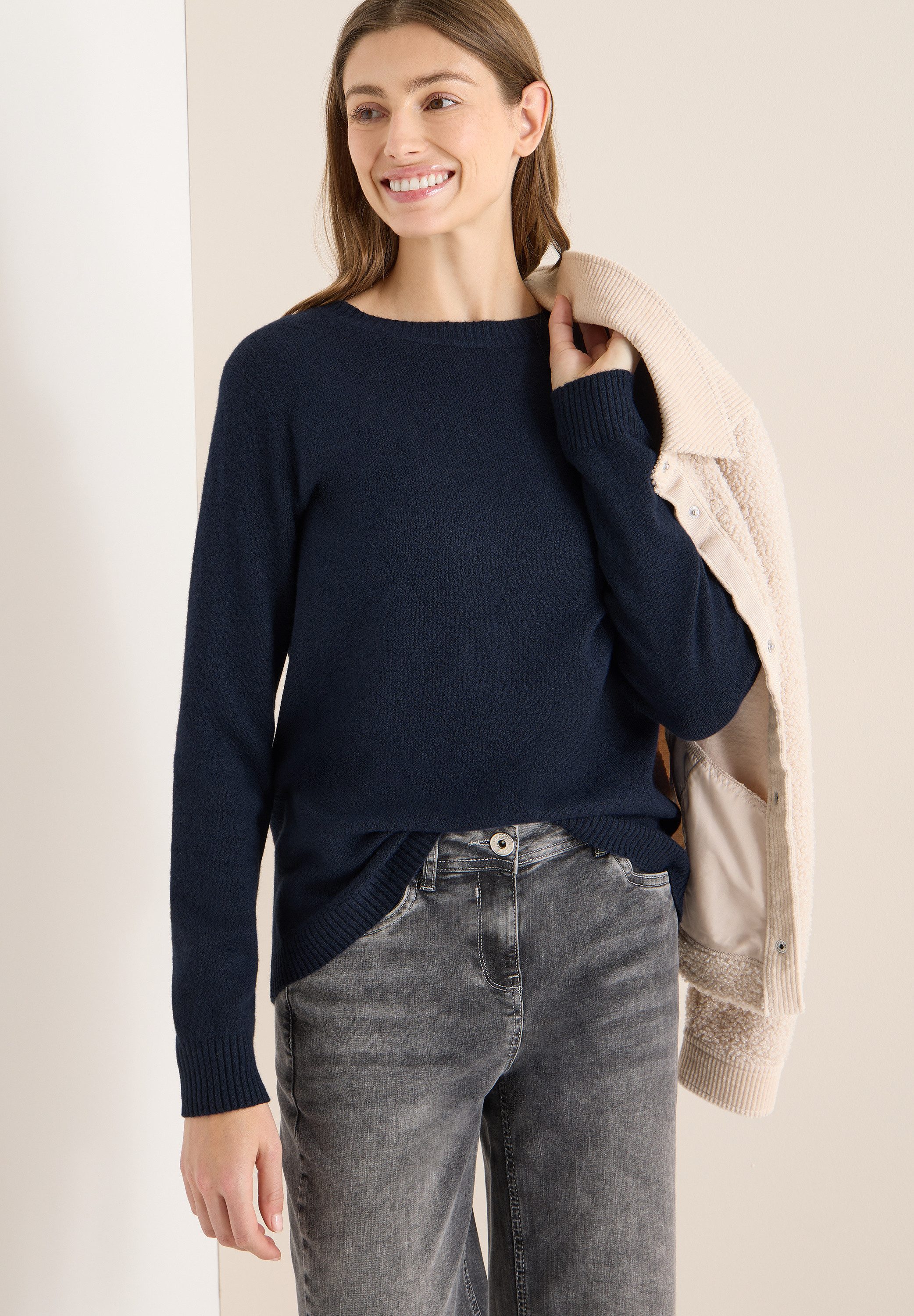 CECIL Strickpullover mit U-Boot-Ausschnitt