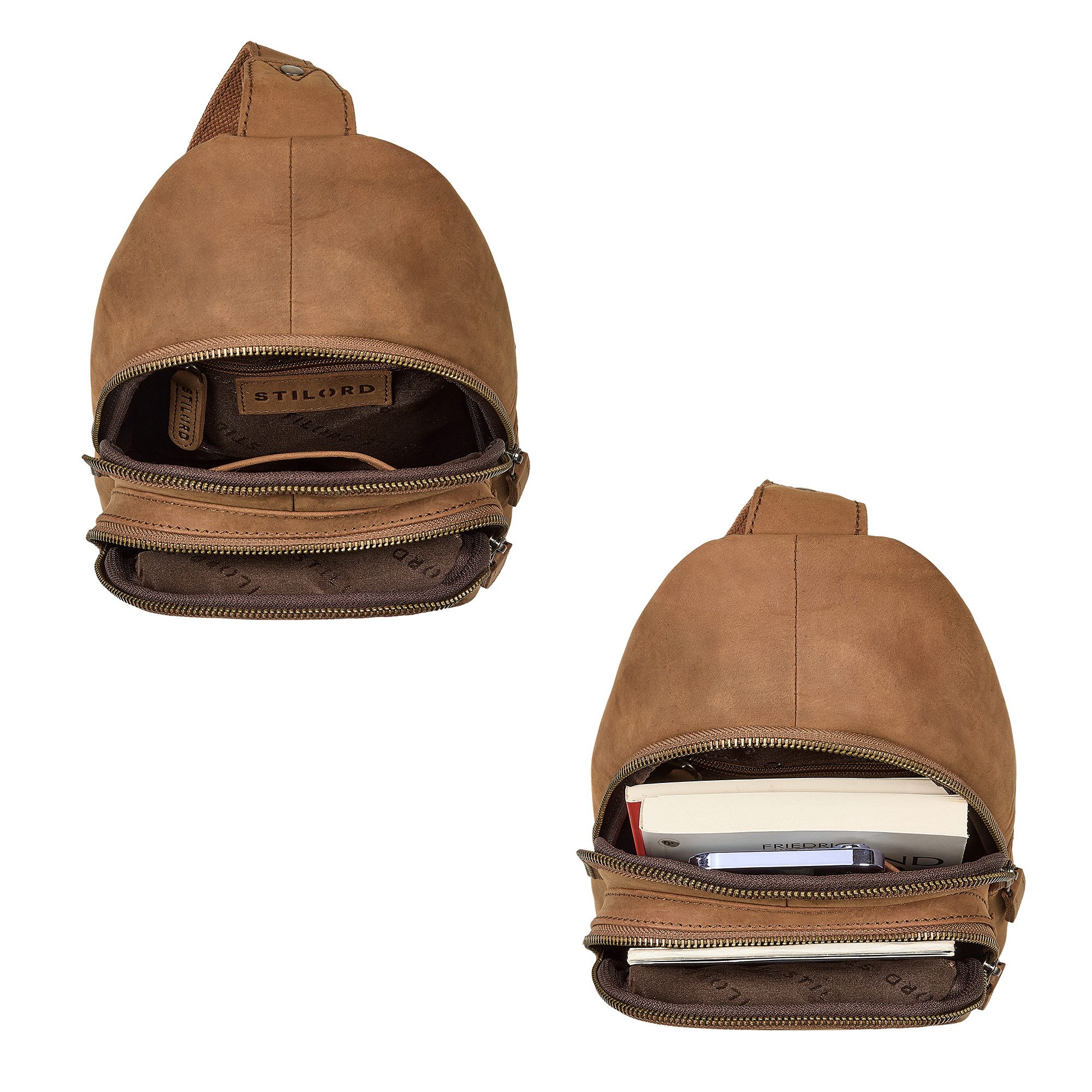 STILORD Handtasche "Montego" 2-in-1 Sling Bag aus Echtleder für Herren