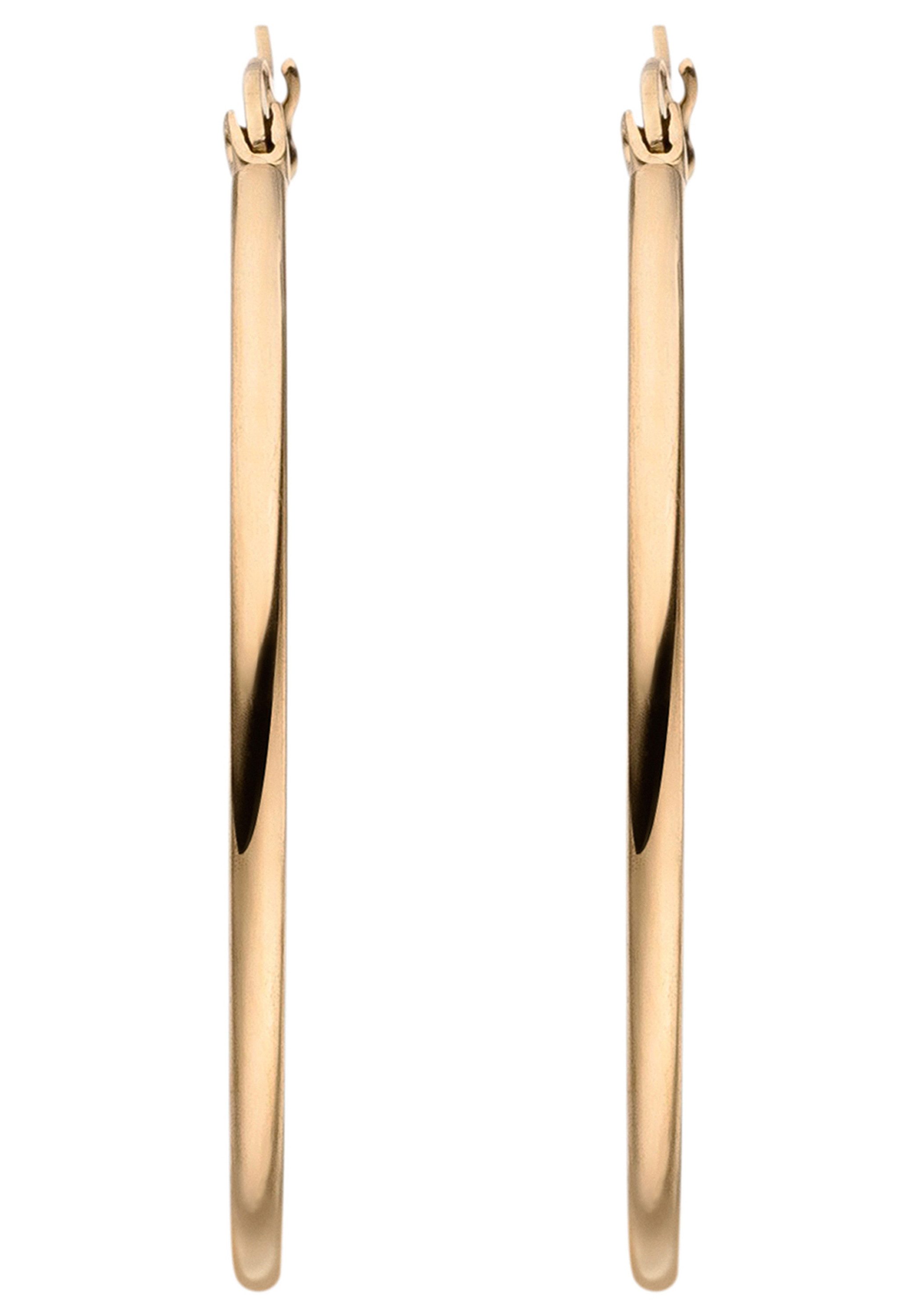 JOBO Paar Creolen, Edelstahl roségoldfarben beschichtet 40 mm