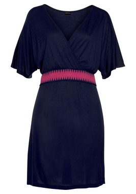 LASCANA Jerseykleid mit breitem Bund, Sommerkleid in Wickeloptik, Strandkleid