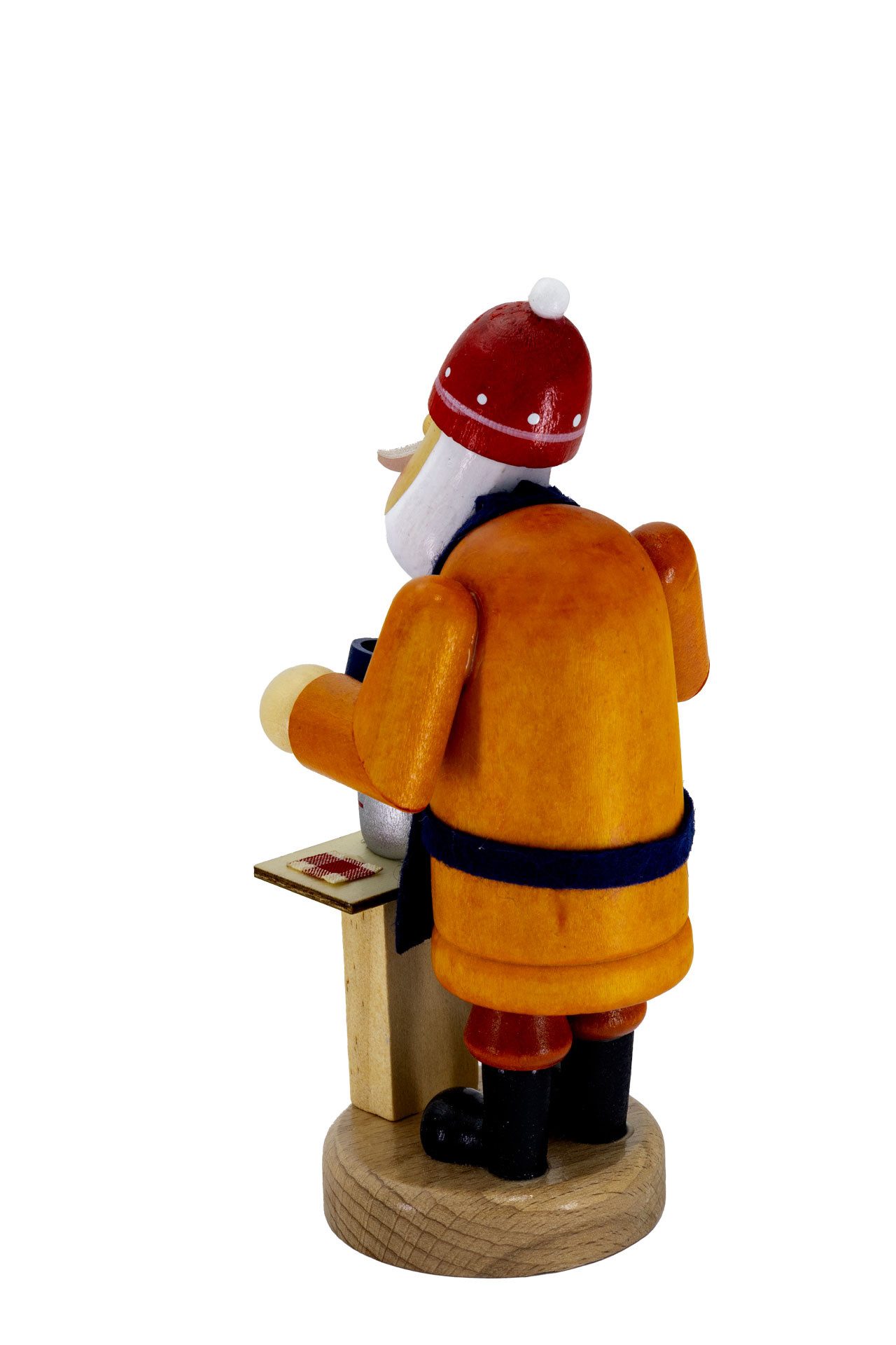 Kaladia Räuchermännchen Glühweinverkäufer - handbemalte Dekoration, winterliche Räucherfigur für Weihnachtsmarktbegeisterte - aus Holz – Bild 4 von 5