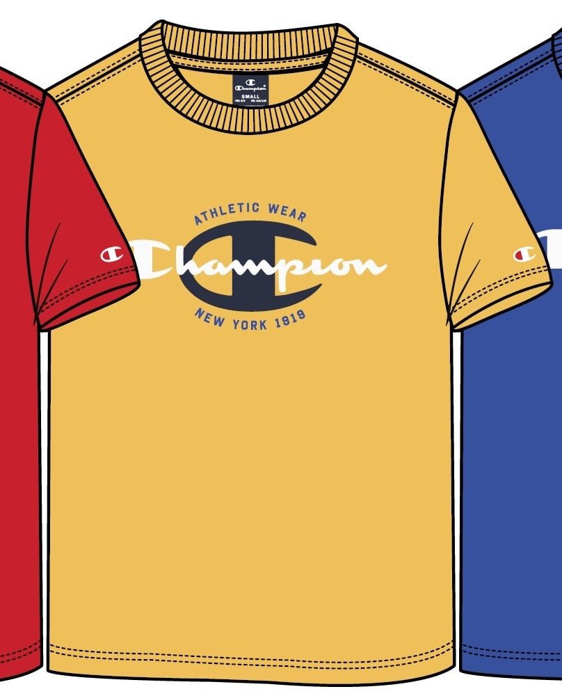 Champion T-Shirt (Baumwolle) Crew Graphic Print gelb Kinder