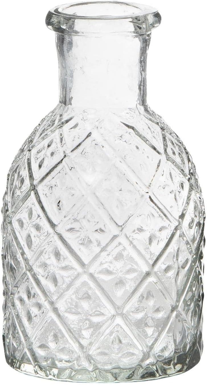 Ib Laursen Dekovase Glasvase Apothekerglas Harlekinmuster 11 cm Kerzenhalter Vase, hochwertigem Strukturglas mit elegantem Harlekinmuster.